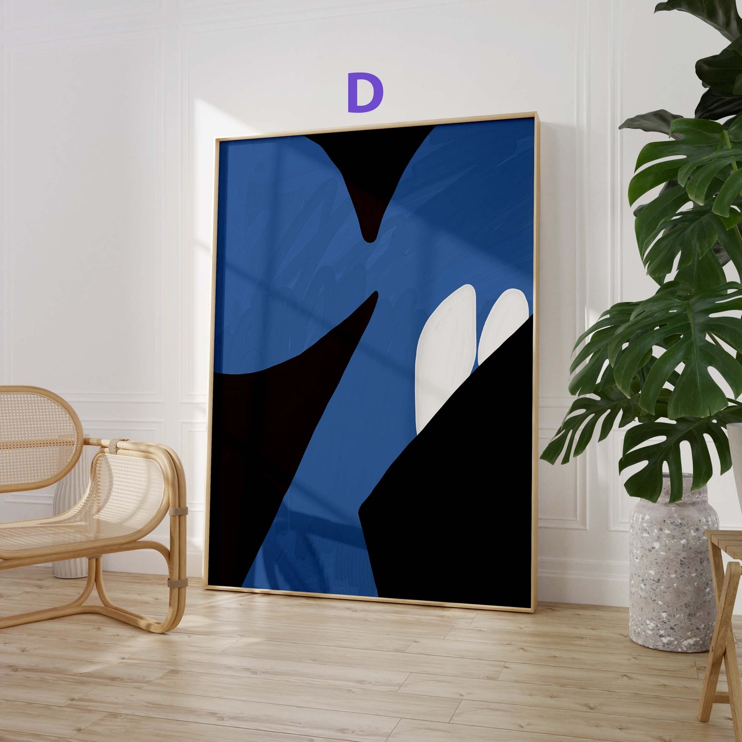 Abstrakte Frauen Kunst Poster · Geschenkidee · Moderne feminine Formen, Blumen und Tauben · Dekoprint ohne Rahmen