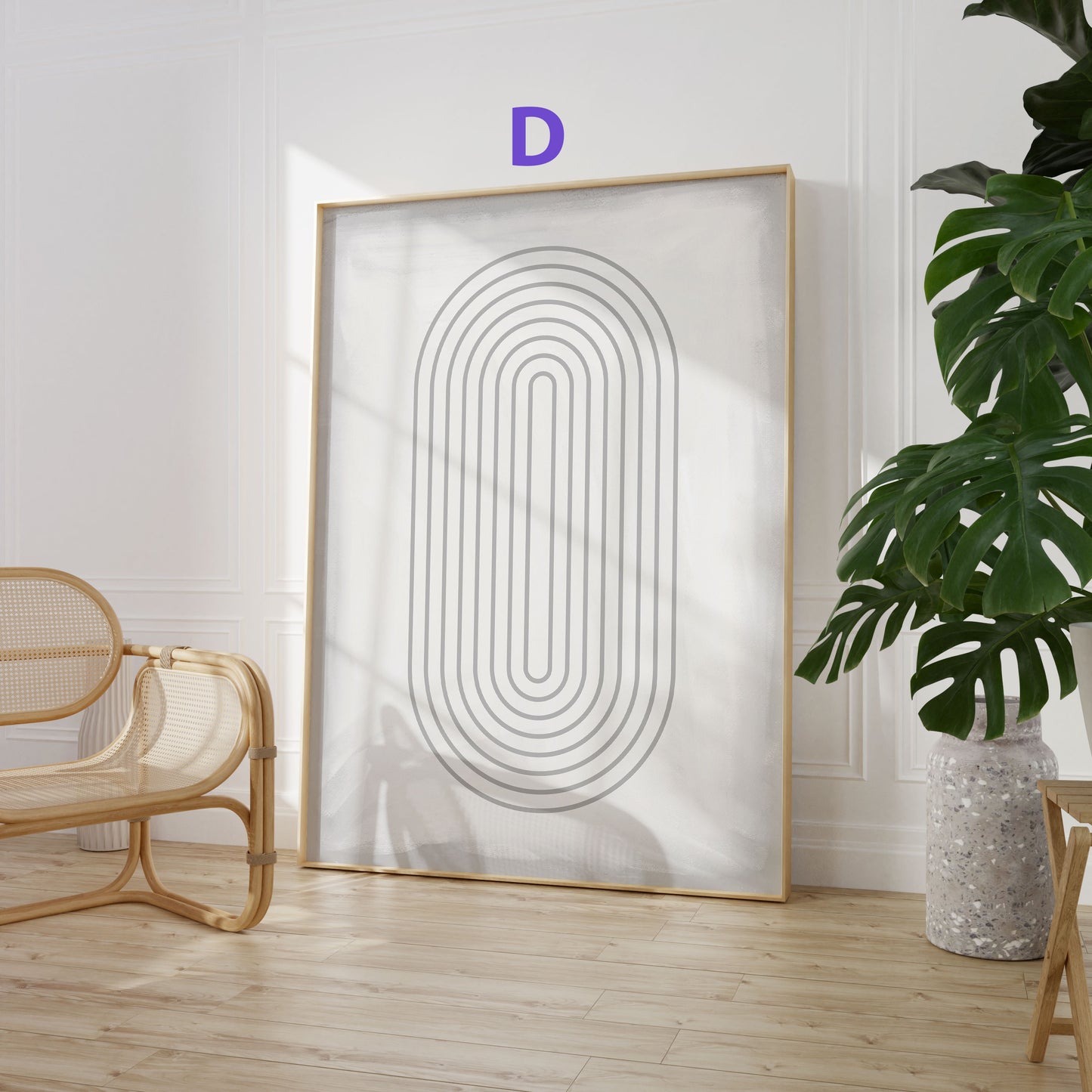 Geometrische Linien Poster · Geschenkidee · Abstrakte minimalistische Bögen in Schwarz, Beige und Grau · Dekoprint ohne Rahmen