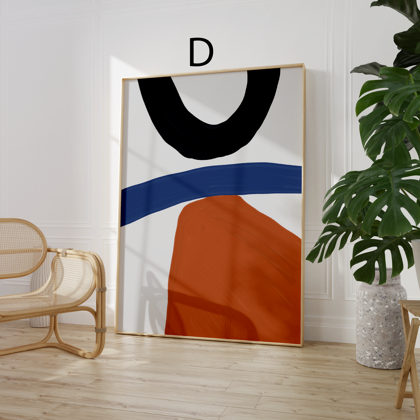 Moderne Kunst Poster · Geschenkidee · Abstrakte Formen Minimalistische Line Art und Farbblock Wandkunst · Dekoprint ohne Rahmen