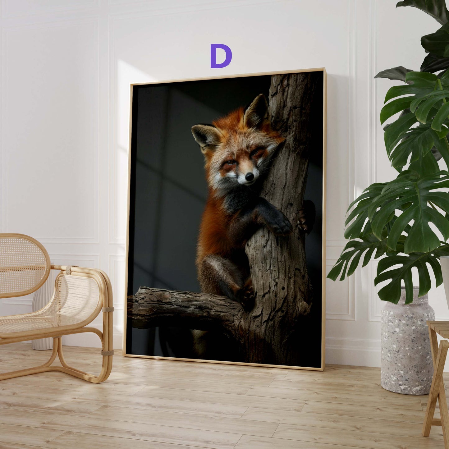 Safari Tiere Poster · Geschenkidee · Löwe, Fuchs und Giraffe · Dekoprint ohne Rahmen