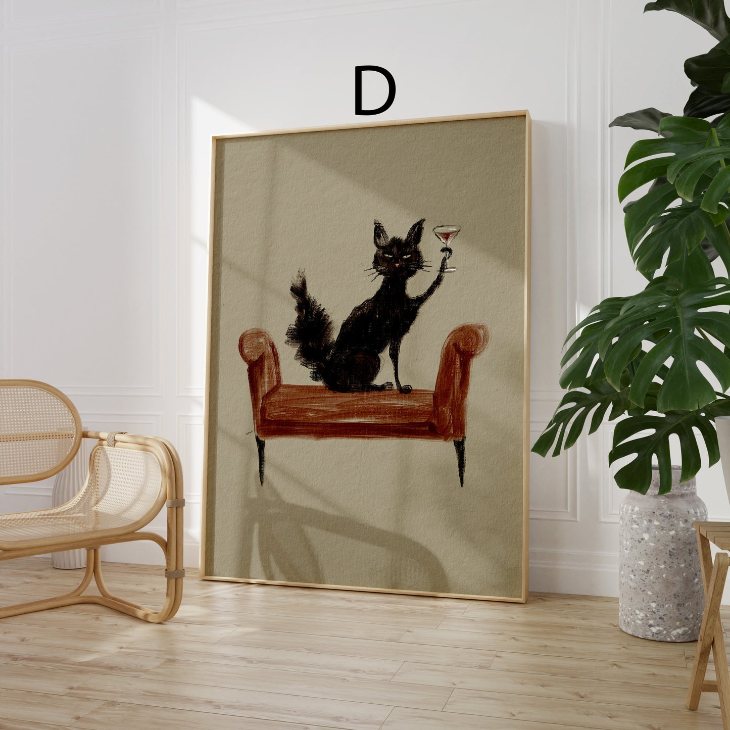 Blumen Poster · Retro Schachbrettmuster & moderne Kunst · Dekoprint ohne Rahmen