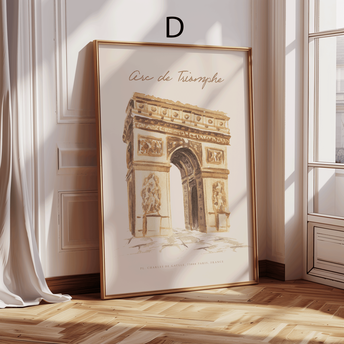 Paris Poster · Geschenkidee · Französische Typografie Wahrzeichen Café Illustration · Dekoprint ohne Rahmen
