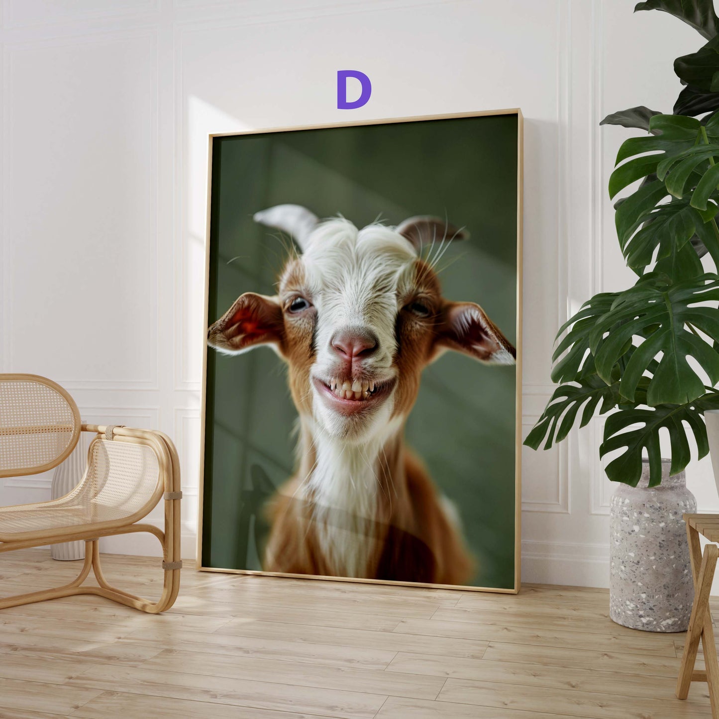 Niedliche Ziegen Poster · Geschenkidee · Ziegen, Zicklein und Lämmer · Dekoprint ohne Rahmen