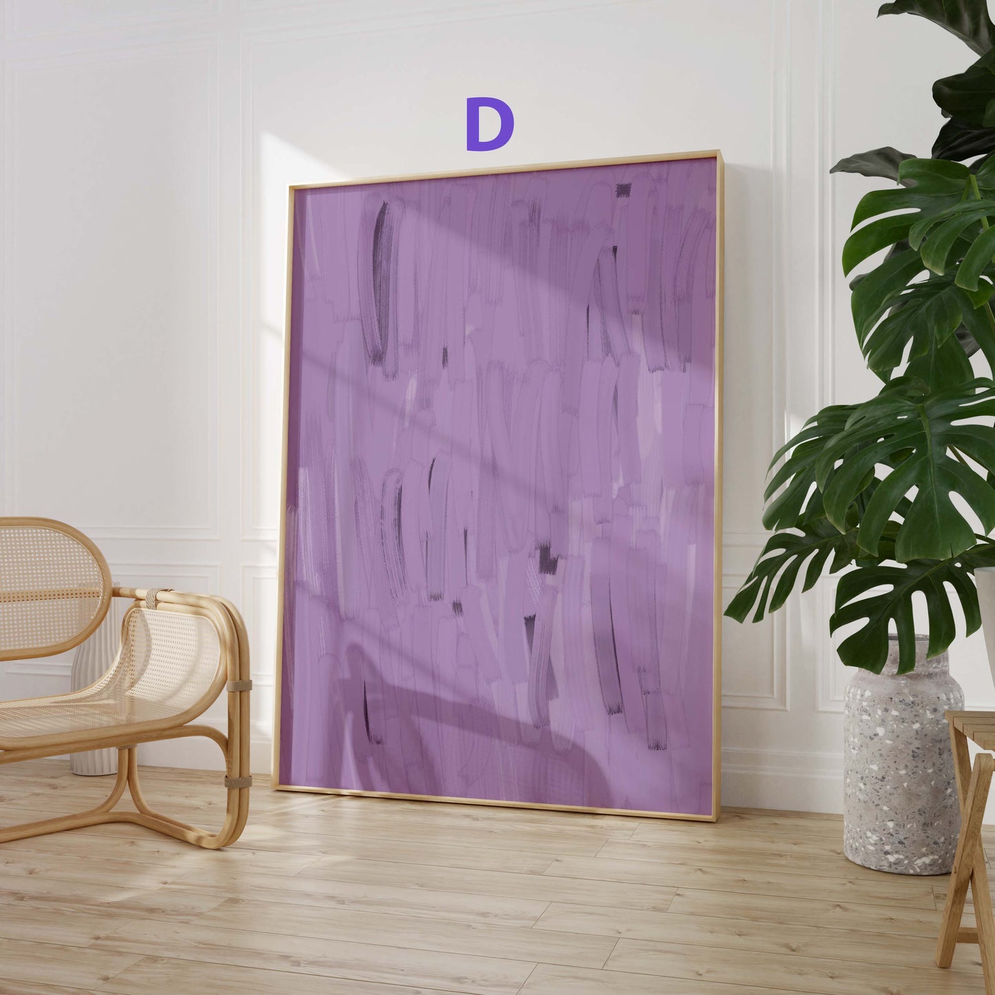Violette Muse Poster · Geschenkidee · Abstrakte Frauenkunst Line Art Moderne Farbkunst · Dekoprint ohne Rahmen