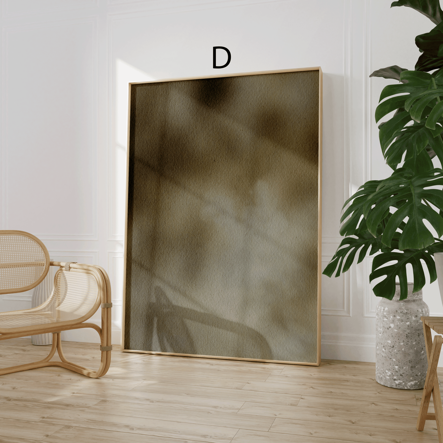 Botanische Poster · Geschenkidee · Sanfte Blätter Nebel Wasserlandschaften Abstrakte Natur · Dekoprint ohne Rahmen