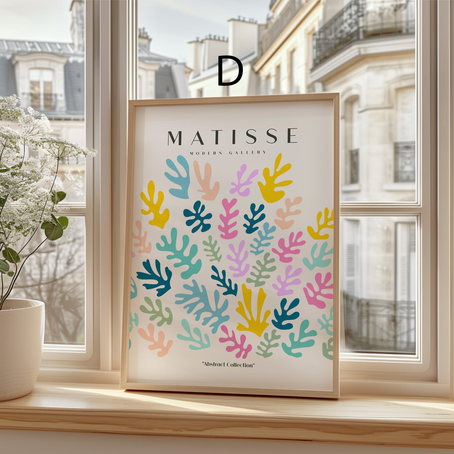 Matisse Poster · Geschenkidee · Abstrakte Scherenschnitte Frauenporträt Bunte Formen · Dekoprint ohne Rahmen