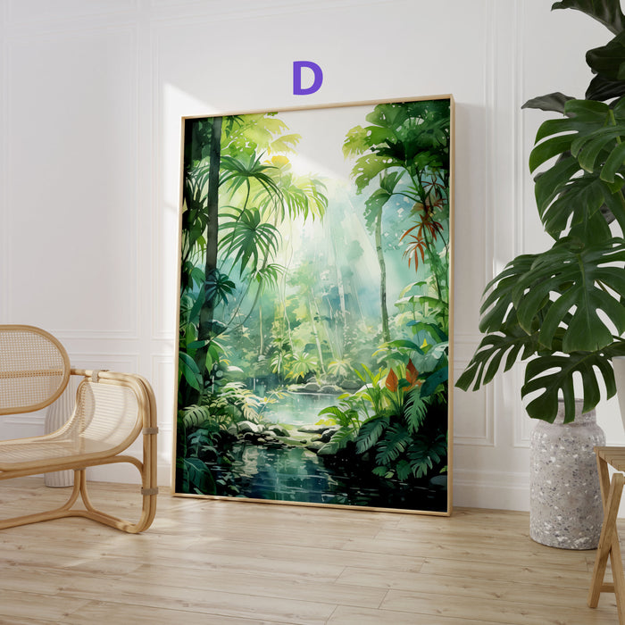 Dschungel Tiere Poster – Premium Baumwoll-Canvas