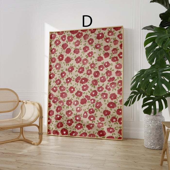 Geschenkidee · Kleine Blumen Muster Poster Ästhetische Florale Prints · Dekoprint ohne Rahmen | JUSTGOODMOOD