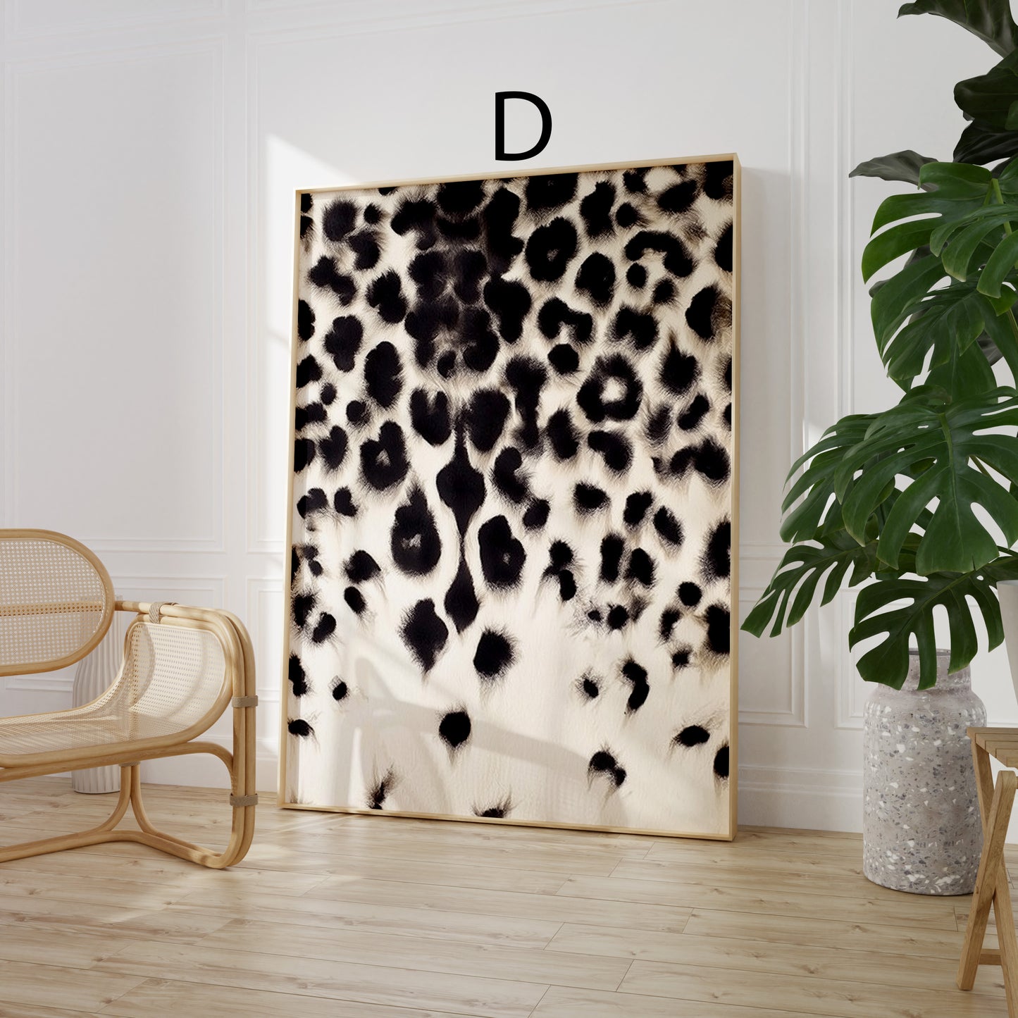 Tiermuster-Poster · Geschenkidee · Leopard Giraffe gepunktete Felloptik · Dekoprint ohne Rahmen