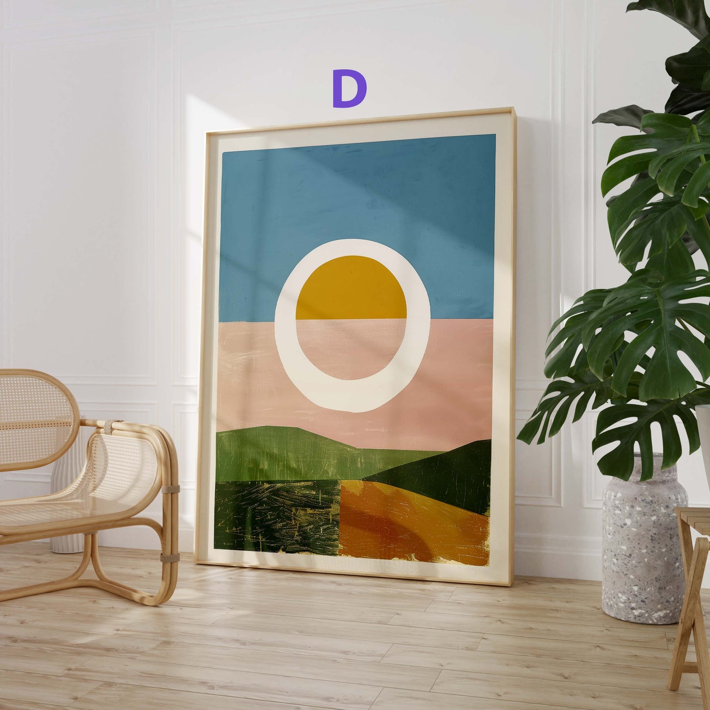 Abstrakte Blumen Poster · Geschenkidee · Moderne Vase, Stillleben und Geometrische Kunst · Dekoprint ohne Rahmen