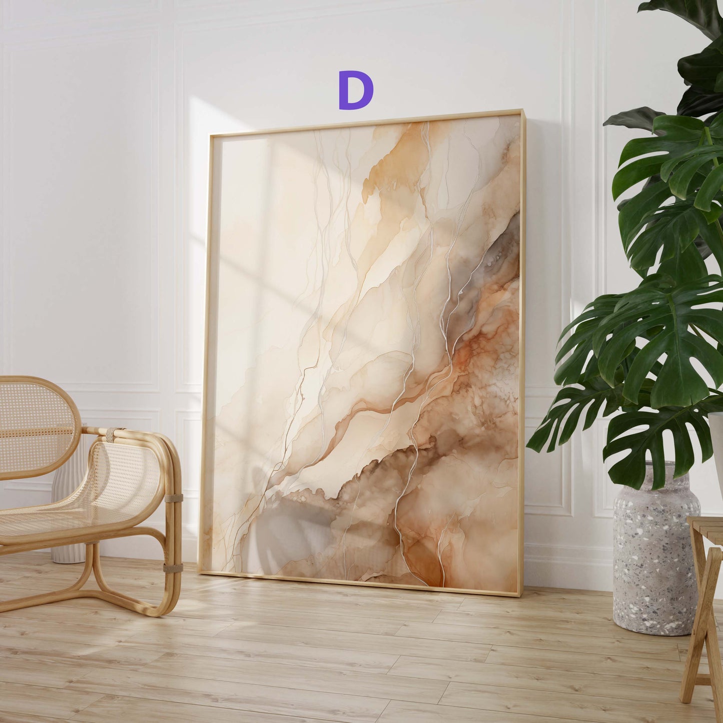 Abstrakte Beige Schwarz Poster · Geschenkidee · Künstlerische Linienzeichnungen und Moderne Strukturkunst in Neutralen Naturtönen · Dekoprint ohne Rahmen