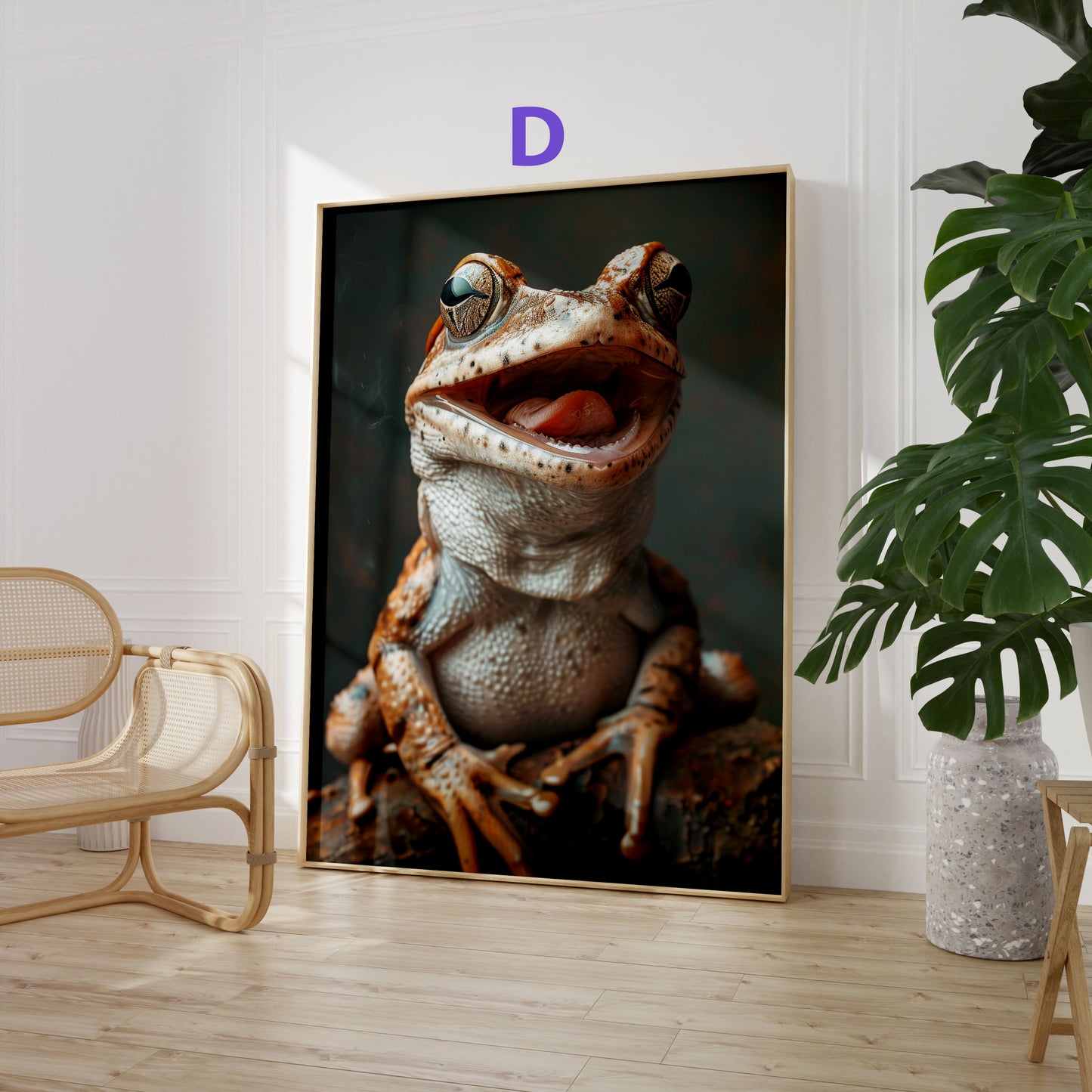 Exotische Tierporträts Poster · Geschenkidee · Kakadu, Papagei, Frosch, Gecko, Faultier und Eule · Dekoprint ohne Rahmen