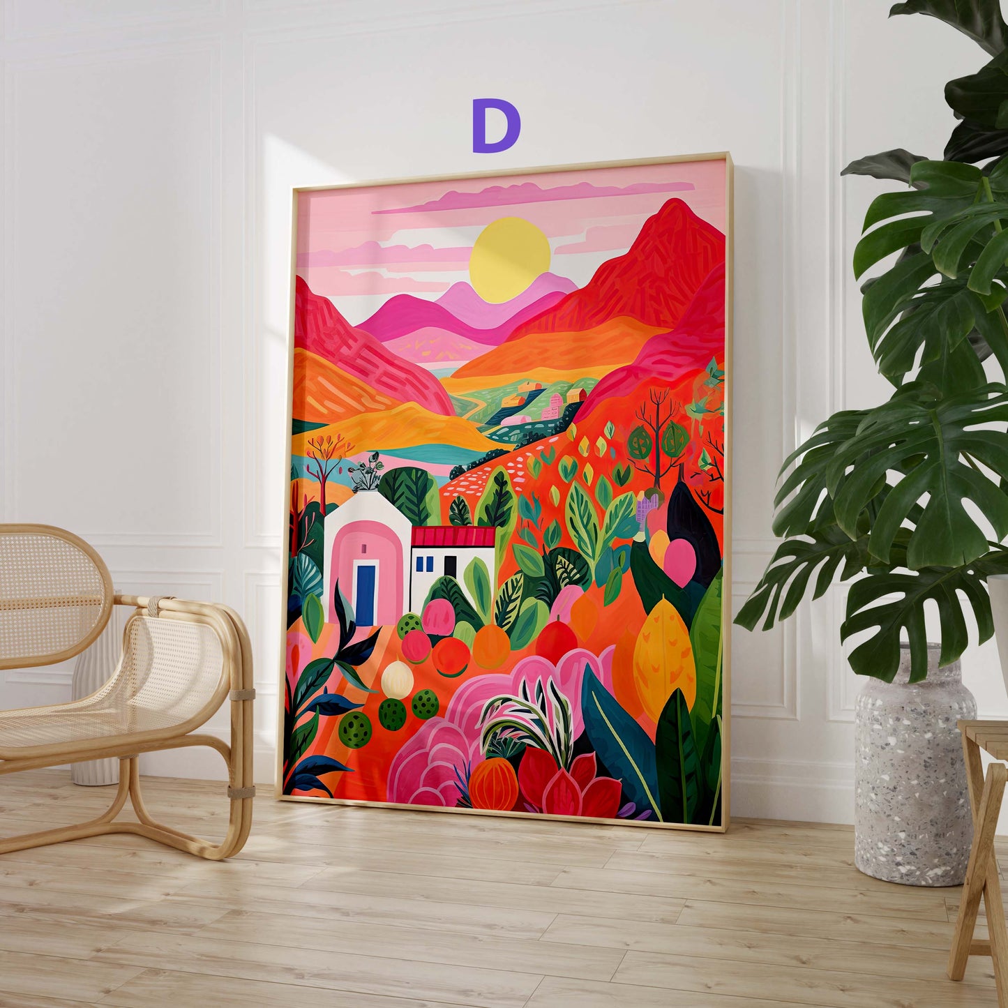 Mediterrane Kunst Poster · Geschenkidee · Moderne Stillleben Landschaften und Farbenfrohe Illustrationen · Dekoprint ohne Rahmen