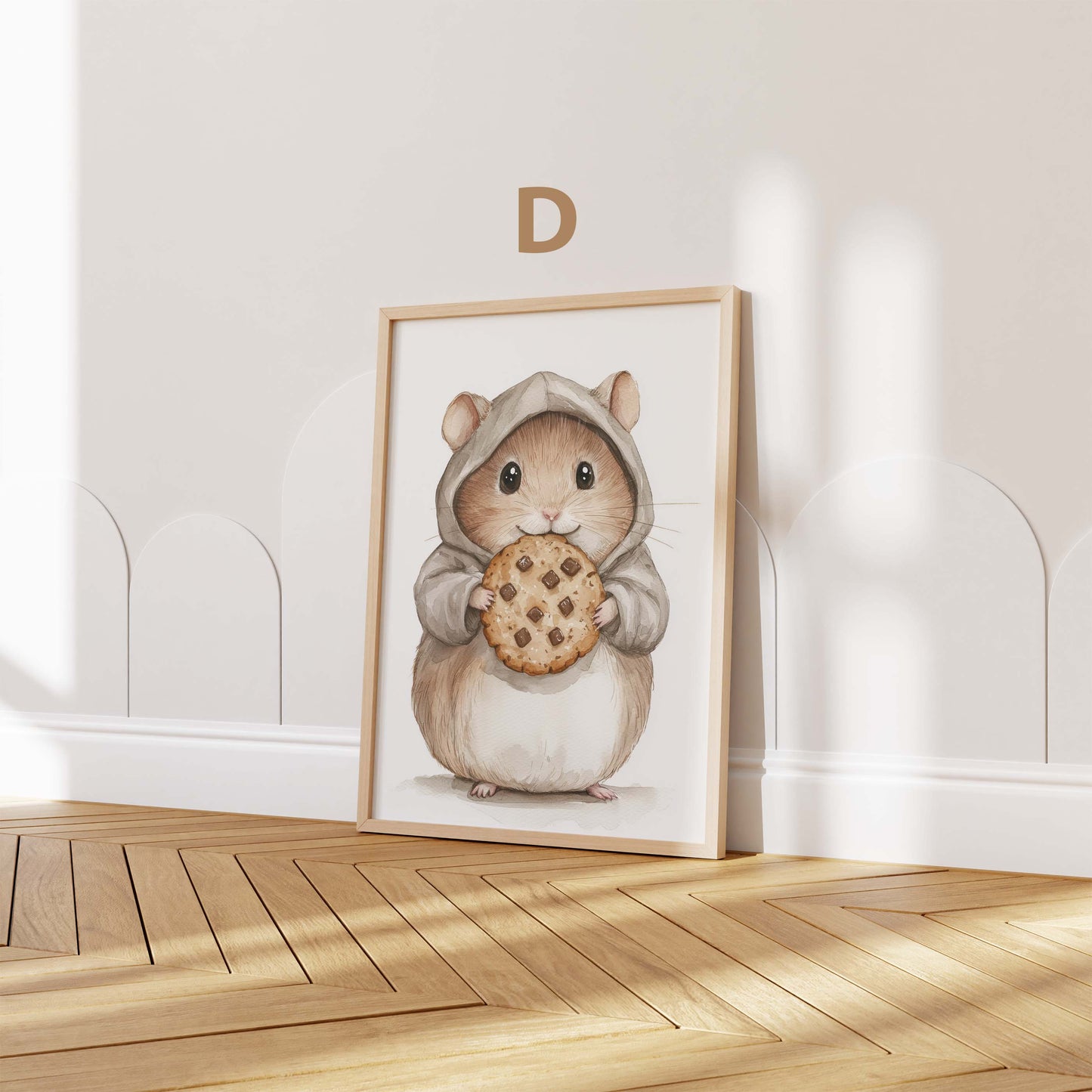 Süßes Tier Bäckerei Poster · Geschenkidee · Aquarell Tier Illustration Style Design · Kinderzimmer Wanddeko · Print ohne Rahmen