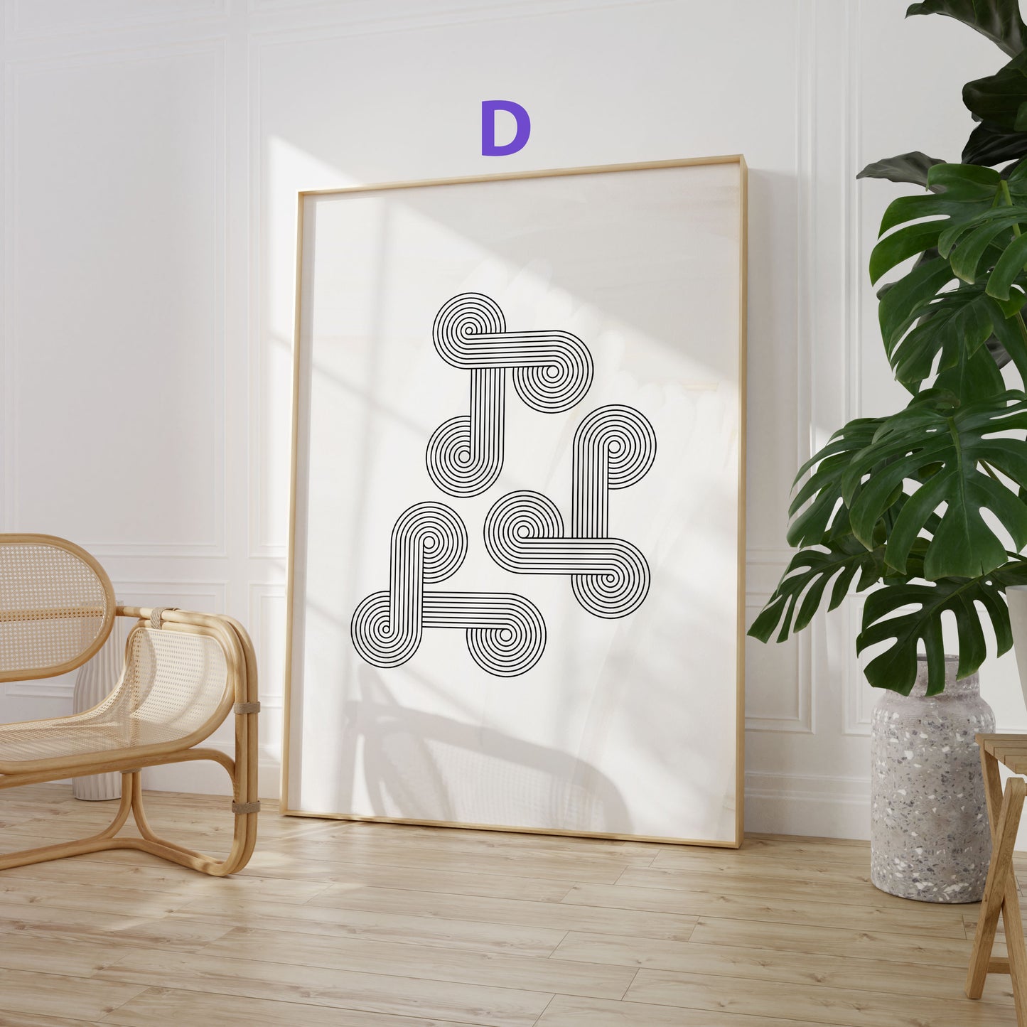 Abstrakte Bögen Poster · Geschenkidee · Minimalistische geometrische Linienkunst in Schwarz und Grau · Dekoprint ohne Rahmen