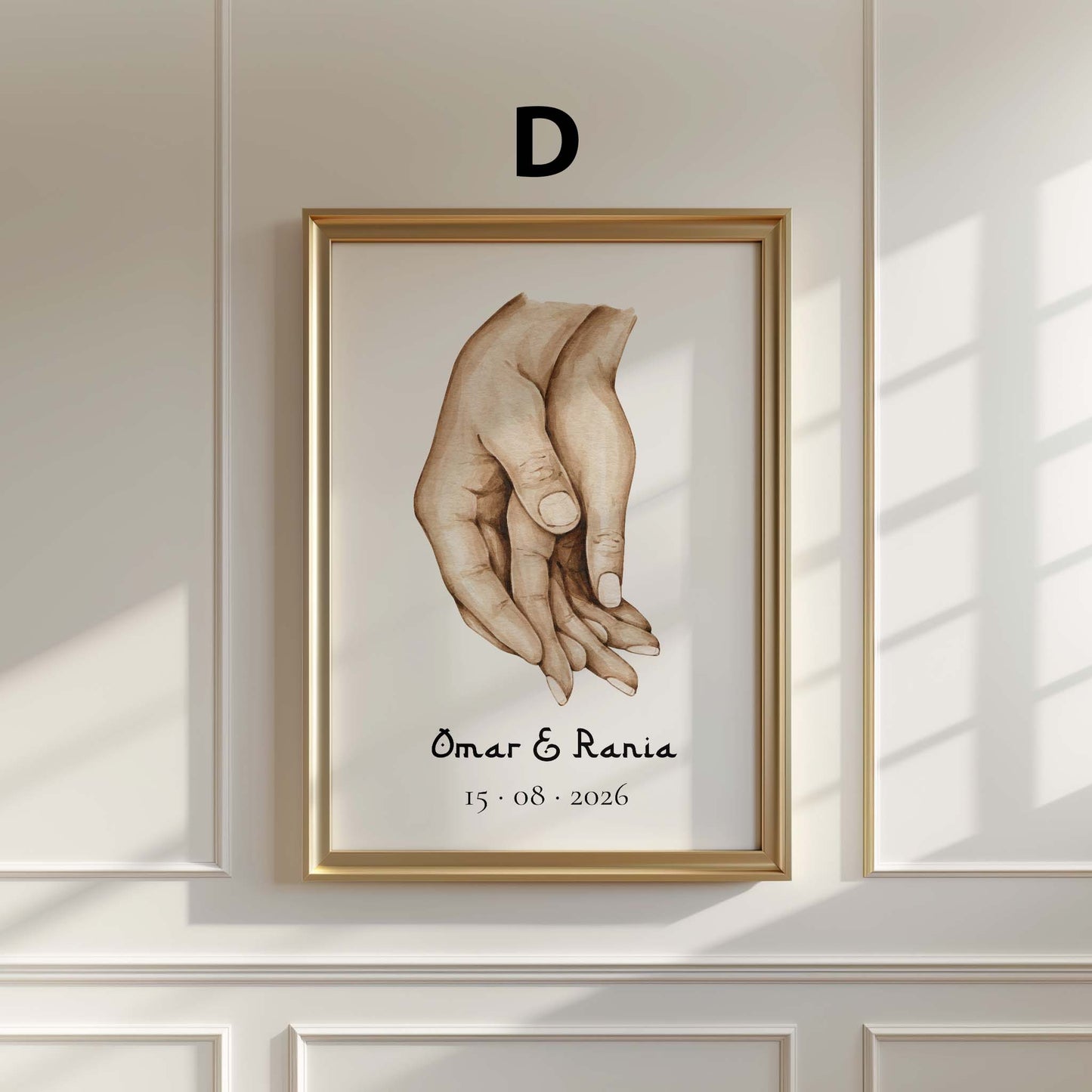 Personalisierte Henna Hände  Paar Poster · Geschenkidee · Hochzeit Verlobung Illustration · Minimalistisches Wandbild · Print ohne Rahmen