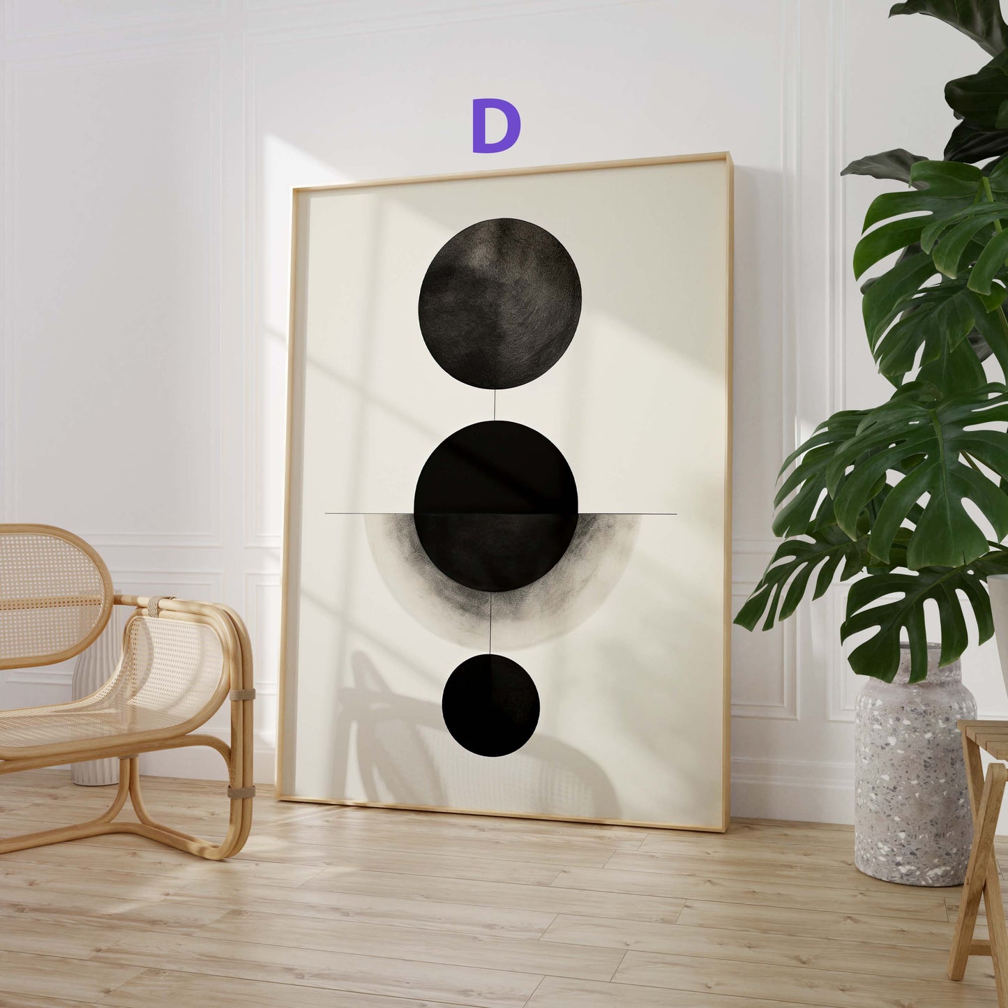 Moderne Abstrakte Kunst Poster · Geschenkidee · Geometrische Schwarz Beige Wandbilder für Wohnzimmer Büro Schlafzimmer · Print ohne Rahmen