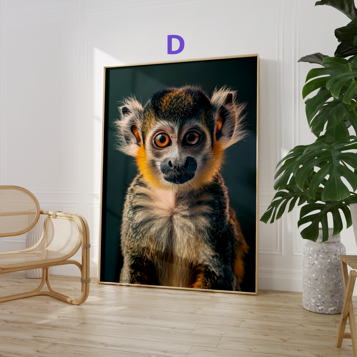 Affen Poster · Geschenkidee · Schimpanse und Affe mit Brille · Dekoprint ohne Rahmen
