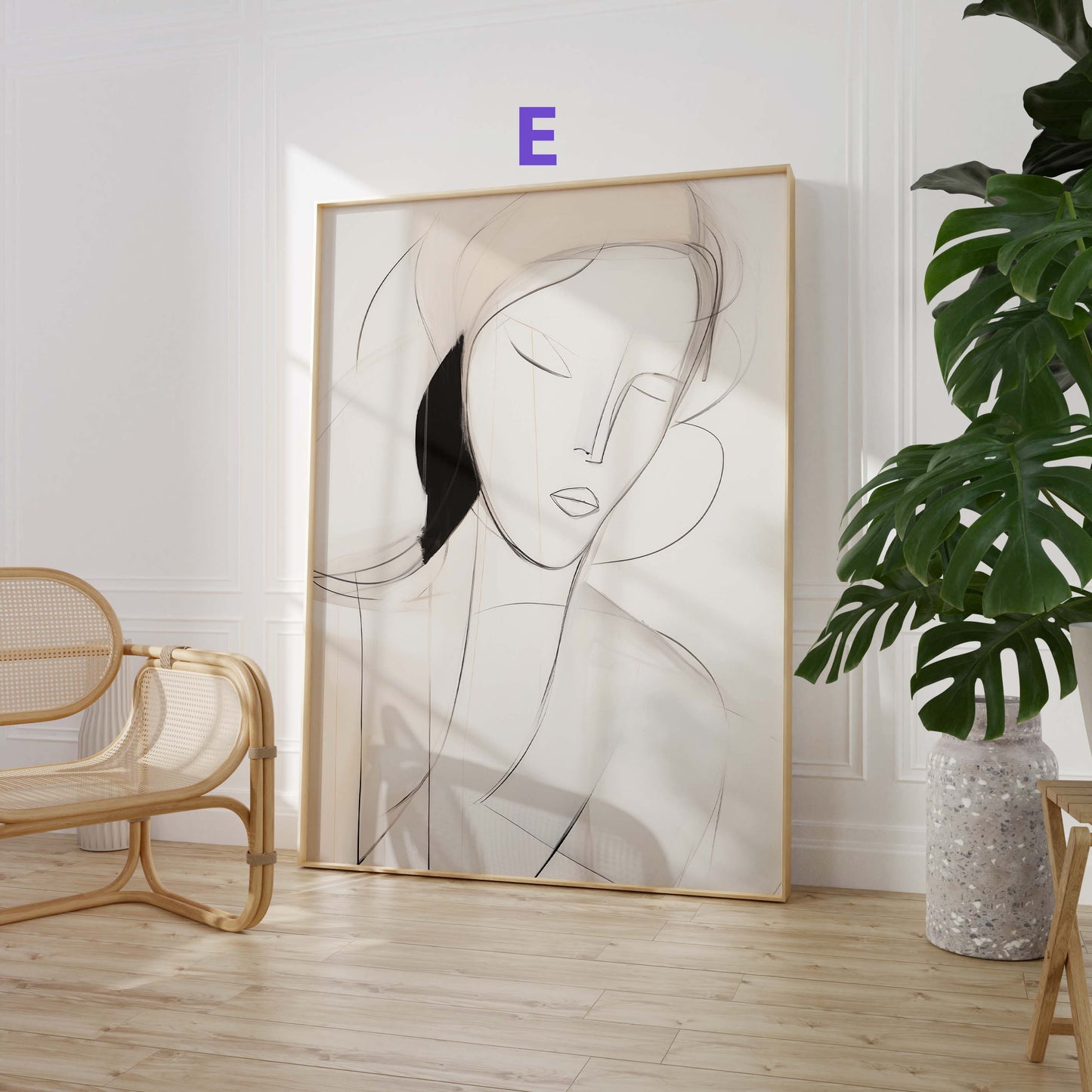 Abstrakte Beige Naturtöne Poster · Geschenkidee · Geometrische Formen und Fließende Aquarellstrukturen in Moderner Wandkunst · Dekoprint ohne Rahmen