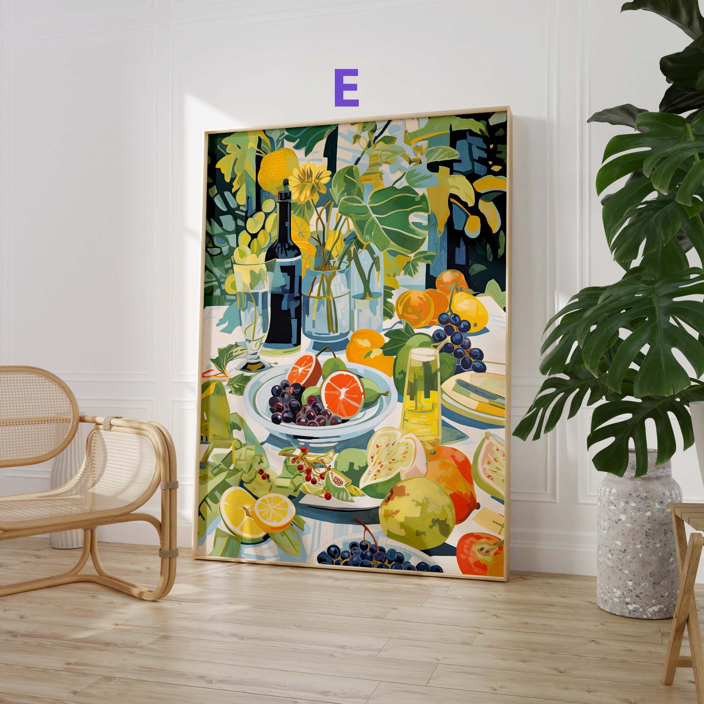 Mediterrane Kunst Poster · Geschenkidee · Moderne Porträts Stillleben und Farbenfrohe Illustrationen · Dekoprint ohne Rahmen