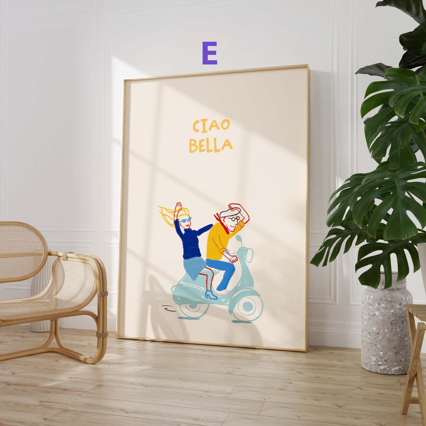 Italian Summer Poster · Geschenkidee · Minimalistisches Mediterranean Style Design · Urban Kunst · Moderne Wanddeko · Print ohne Rahmen