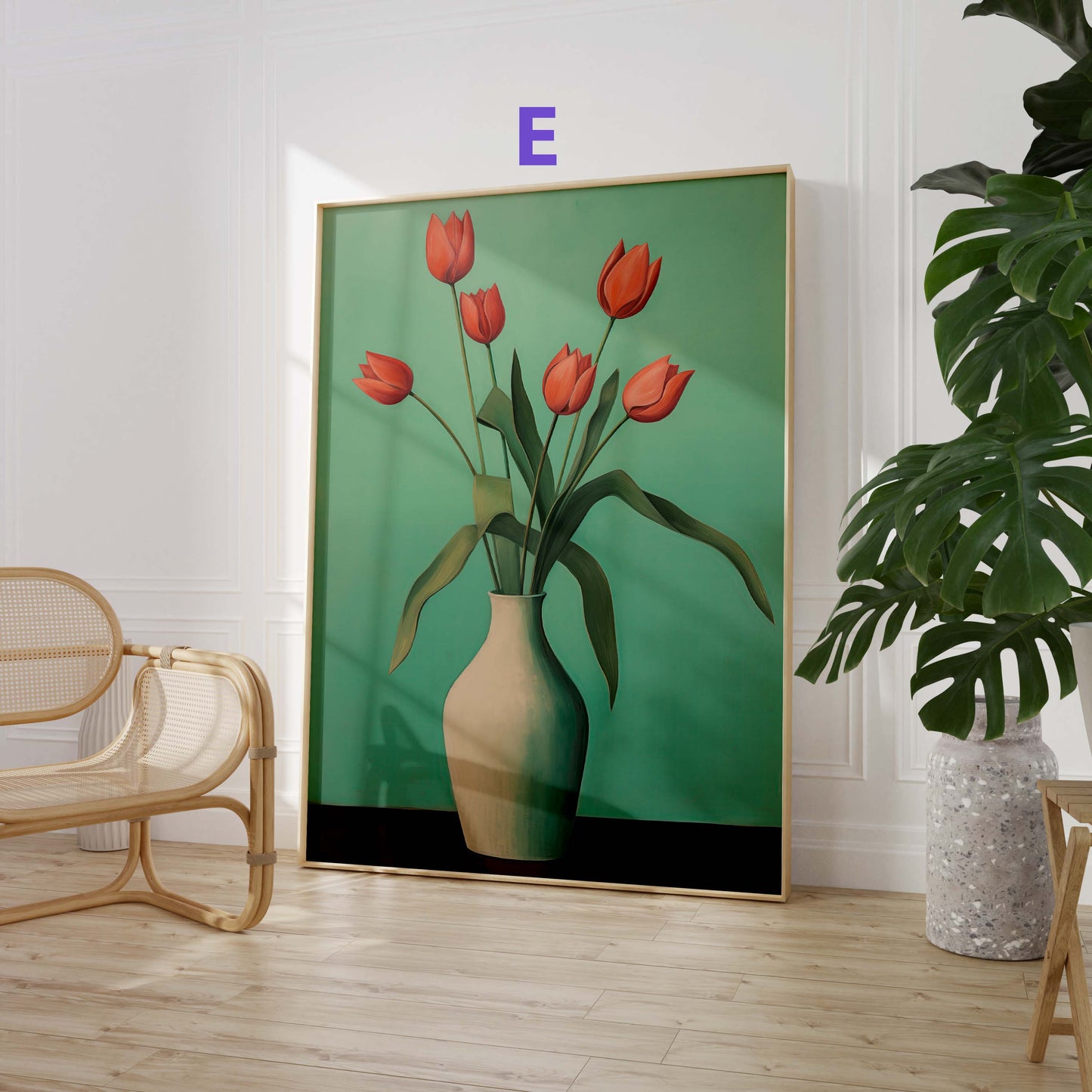 Blumen Poster · Geschenkidee · Tulpen Mohnblumen Maiglöckchen und Florale Aquarellkunst · Dekoprint ohne Rahmen