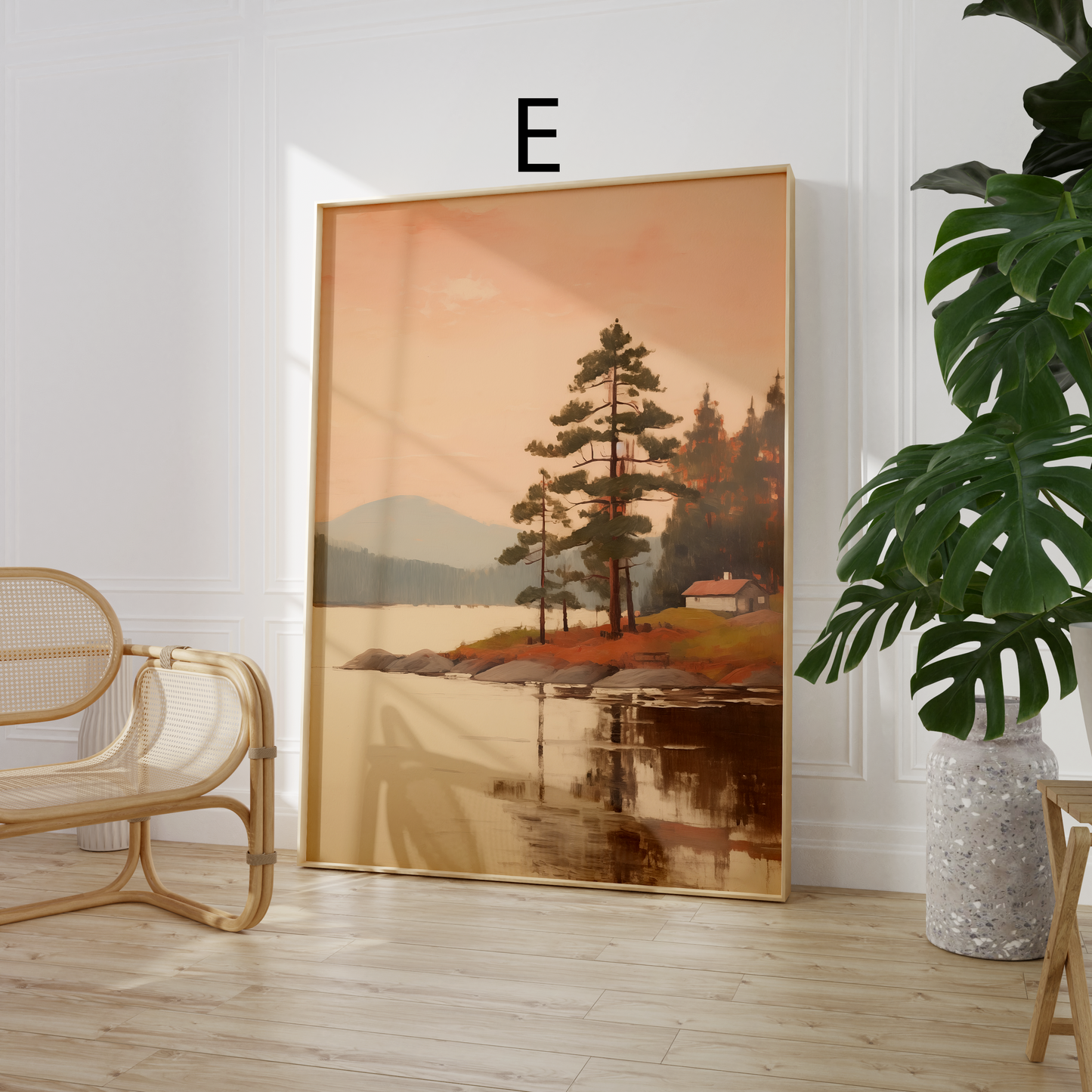 Vintage Landschaft Poster · Geschenkidee · Wald- und Meereslandschaften · Dekoprint ohne Rahmen