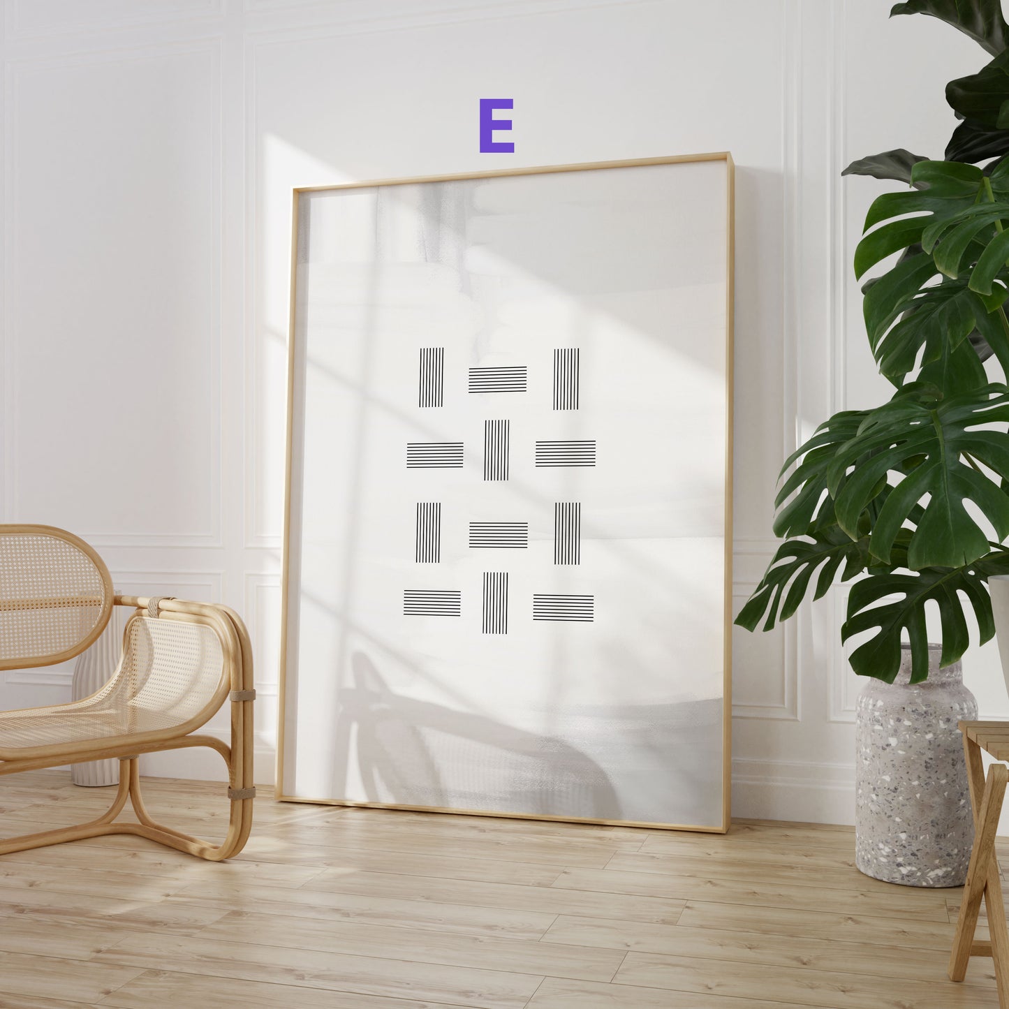 Abstrakte Schwarz Weiß Poster · Geschenkidee · Minimalistische Line Art und geometrische Linien · Dekoprint ohne Rahmen