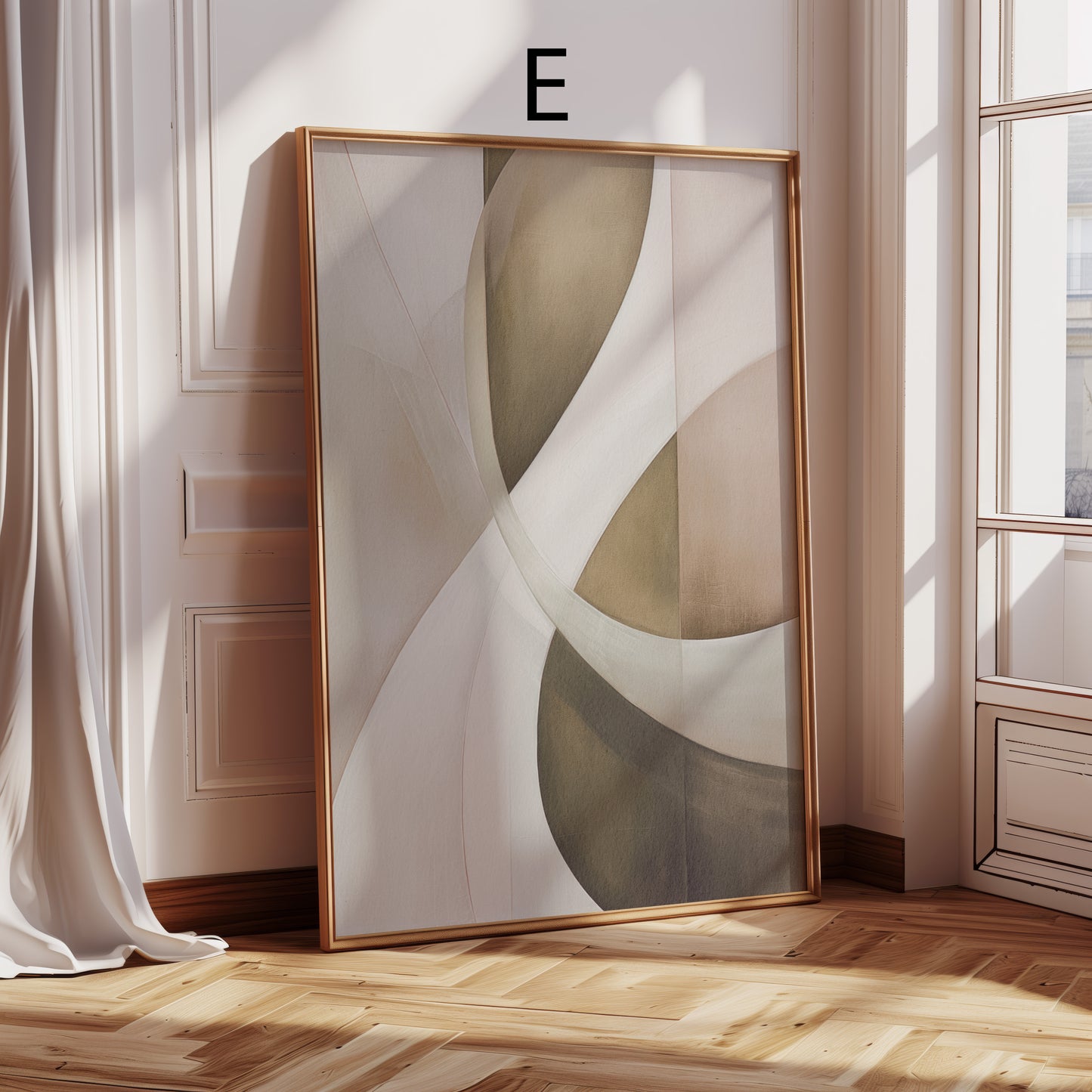 Abstrakte Poster · Geschenkidee · Beige Minimalistische Formen Organische Linien Zeitgenössische Wandkunst · Dekoprint ohne Rahmen