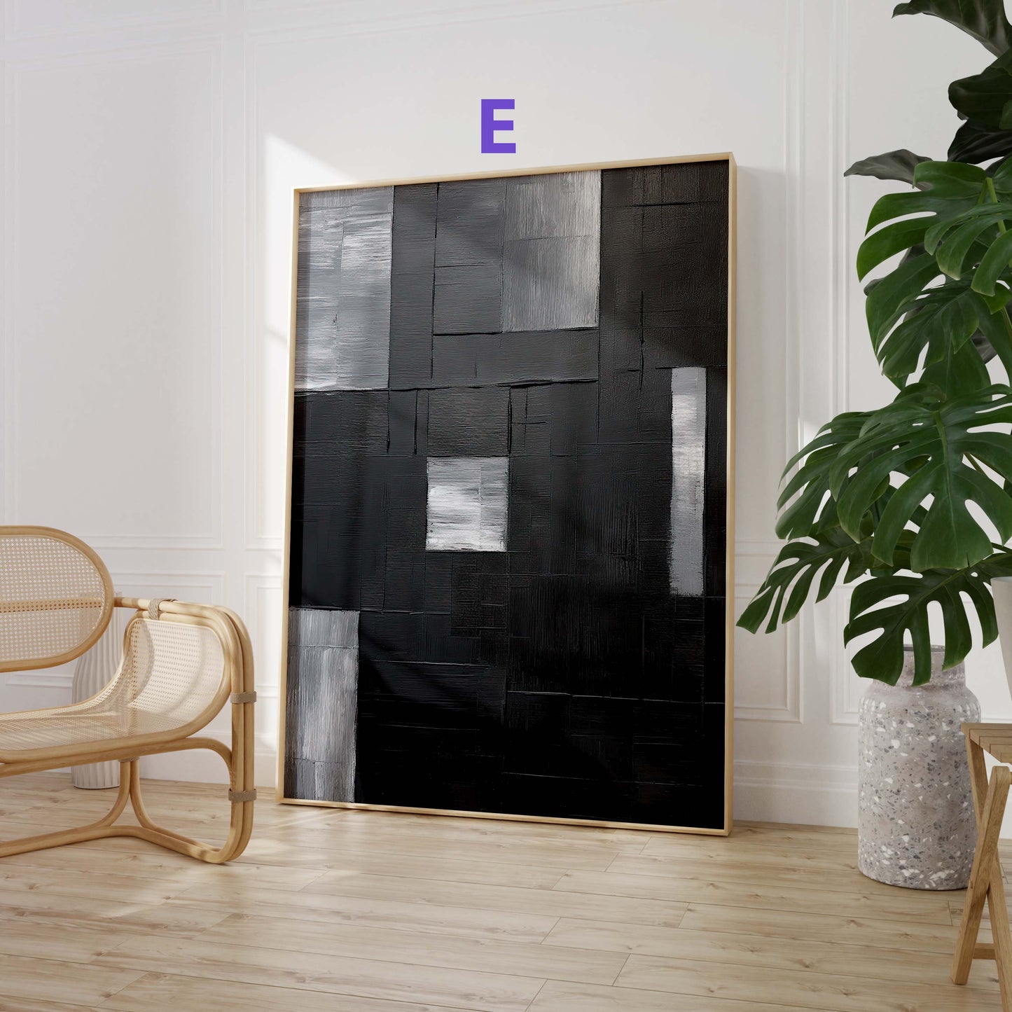 Moderne Abstrakte Kunst Poster · Geschenkidee · Geometrische Schwarz Beige Wandbilder für Wohnzimmer Büro Schlafzimmer · Print ohne Rahmen