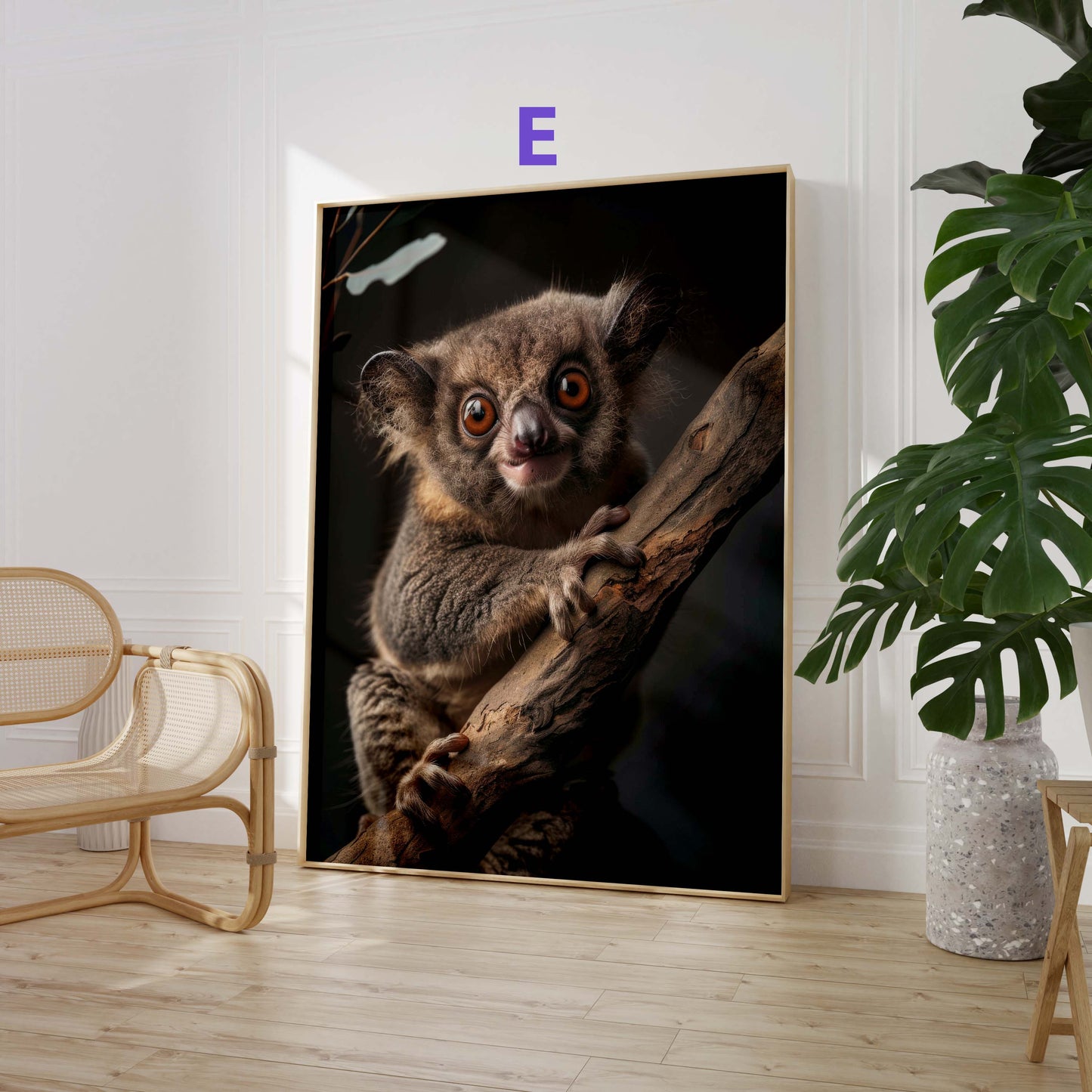 Niedliche Tierporträts Poster · Geschenkidee · Koala, Hase, Kaninchen und Kletterbeutler · Dekoprint ohne Rahmen