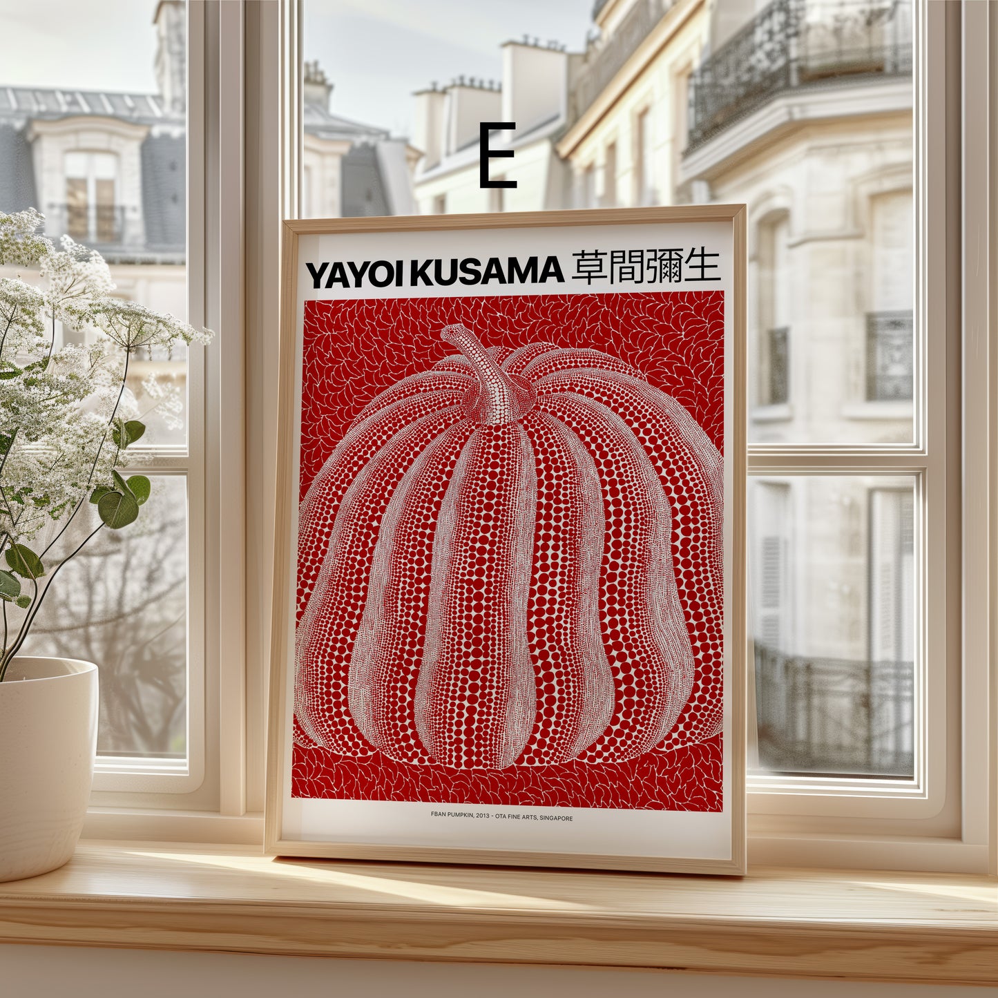 Kunst Poster · Geschenkidee · Yayoi Kusama Blumen Kürbis Pop Art Japanische Zeitgenössische Kunst · Dekoprint ohne Rahmen