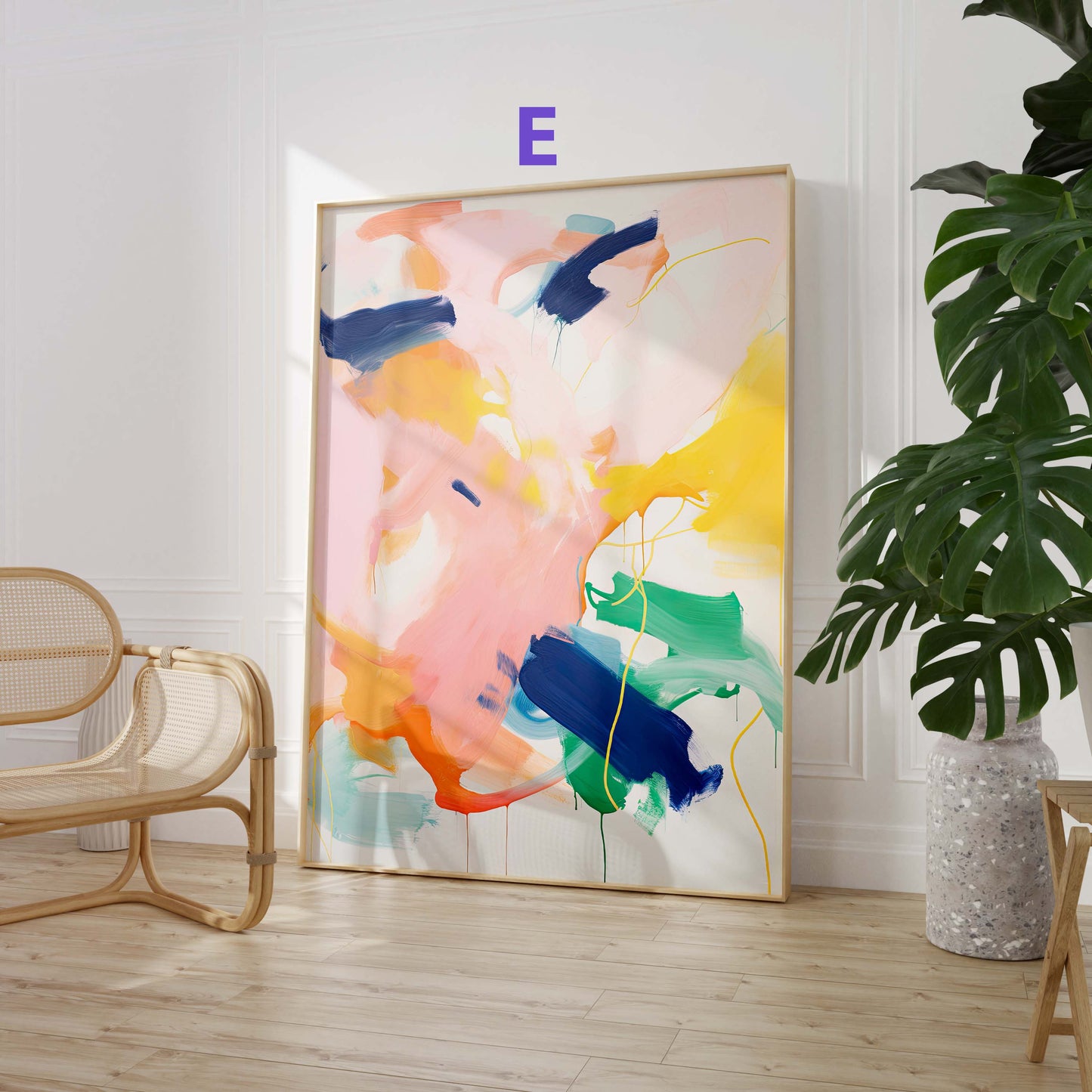 Moderne Kunst Poster · Geschenkidee · Abstrakte Porträts Geometrie und Farbenfrohe Moderne Kunst · Dekoprint ohne Rahmen