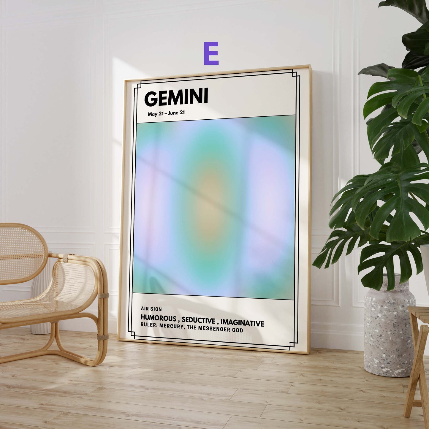 Minimalistische Sternzeichen Poster · Geschenkidee · Wassermann, Widder, Krebs, Steinbock, Zwillinge, Löwe · Dekoprint ohne Rahmen