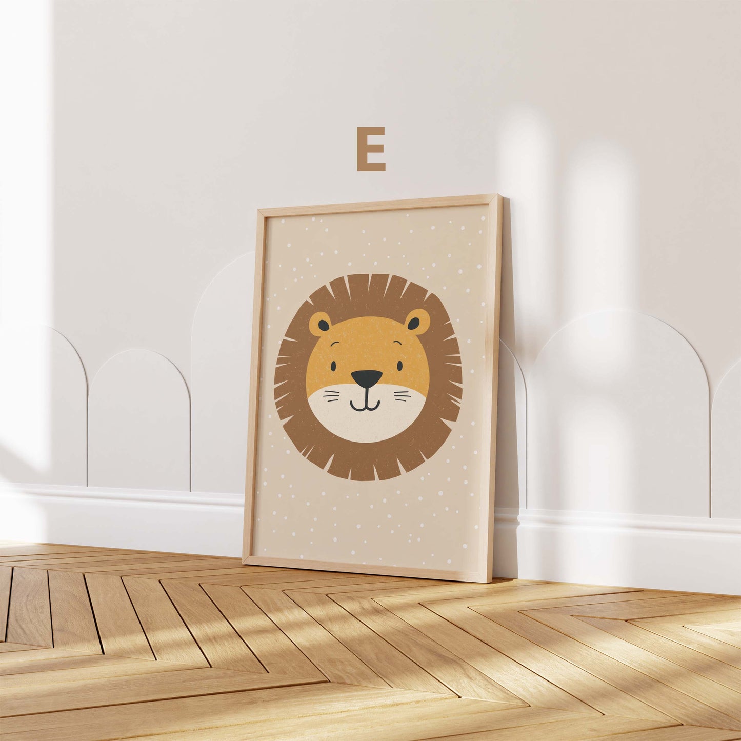 Süße Tiere Poster · Geschenkidee · Kinderillustration mit Bär, Löwe und Schaf · Kinderzimmer Deko · Dekoprint ohne Rahmen
