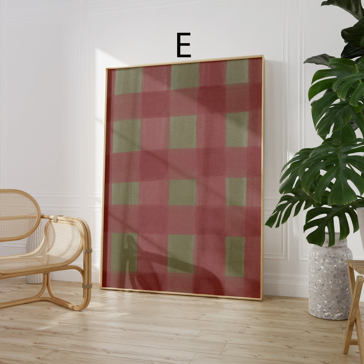 Kariertes Poster · Karo Muster Wandbild · Vintage Wanddeko · Geschenkidee · Dekoprint ohne Rahmen