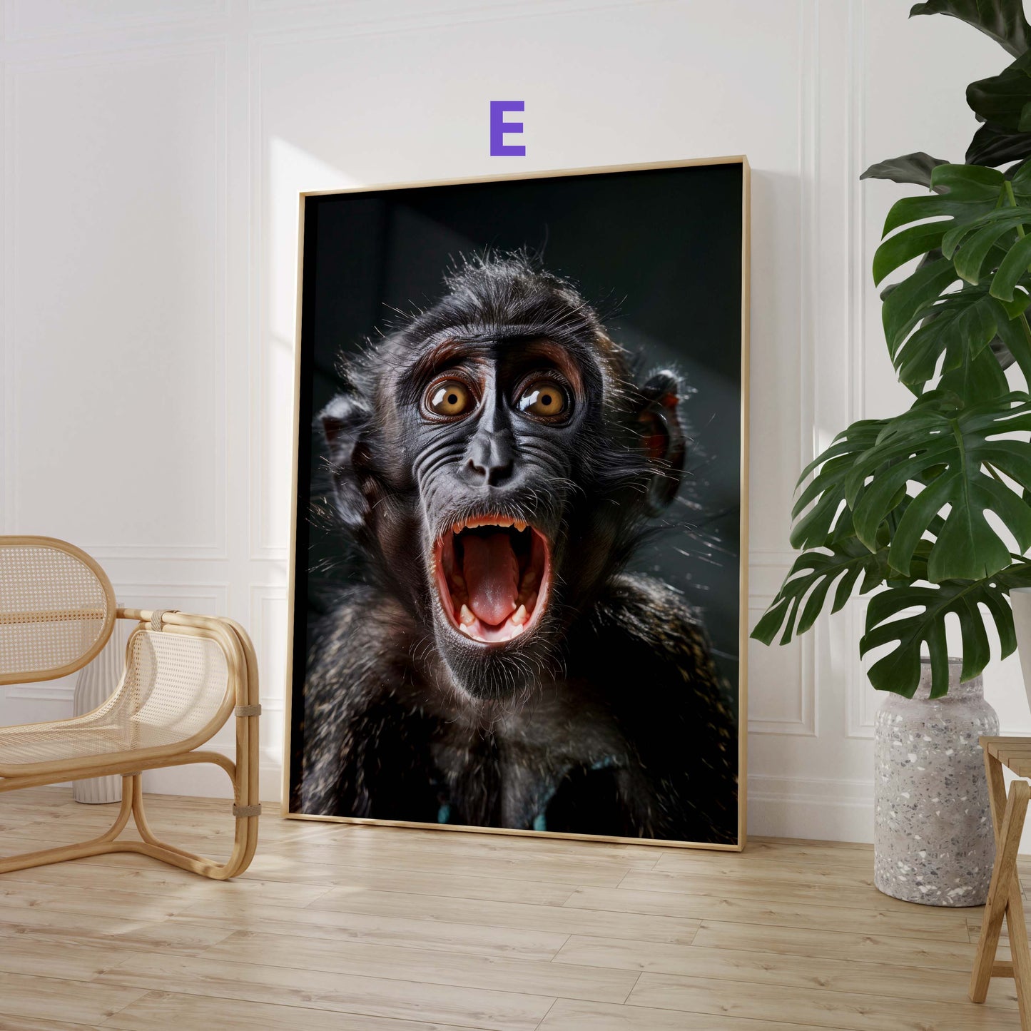 Lustige Affen Poster · Geschenkidee · Schimpansen und Affenbabys · Dekoprint ohne Rahmen