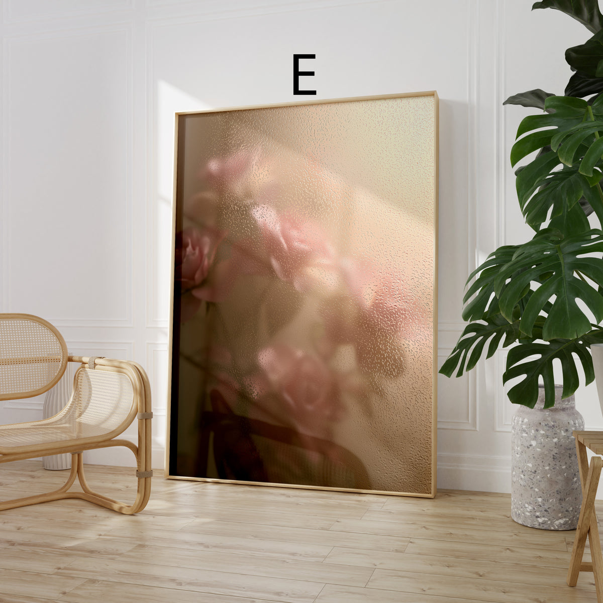 Blumen Poster · Geschenkidee · Ranunkeln Blumen beschlagenes Glas · Dekoprint ohne Rahmen