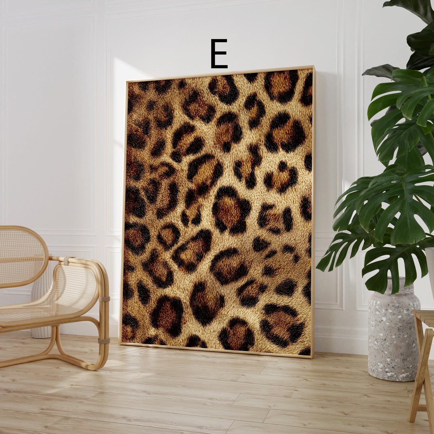 Tiermuster Poster ·  Geschenkidee · Elegante Goldene Tierfell Muster Zebra und Giraffen Texturen · Dekoprint ohne Rahmen