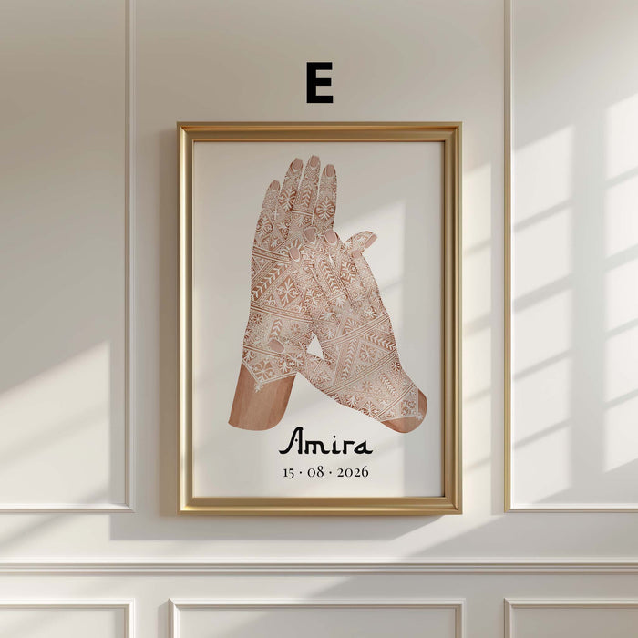 Hände Paar Hochzeit Poster – Premium Baumwoll-Canvas