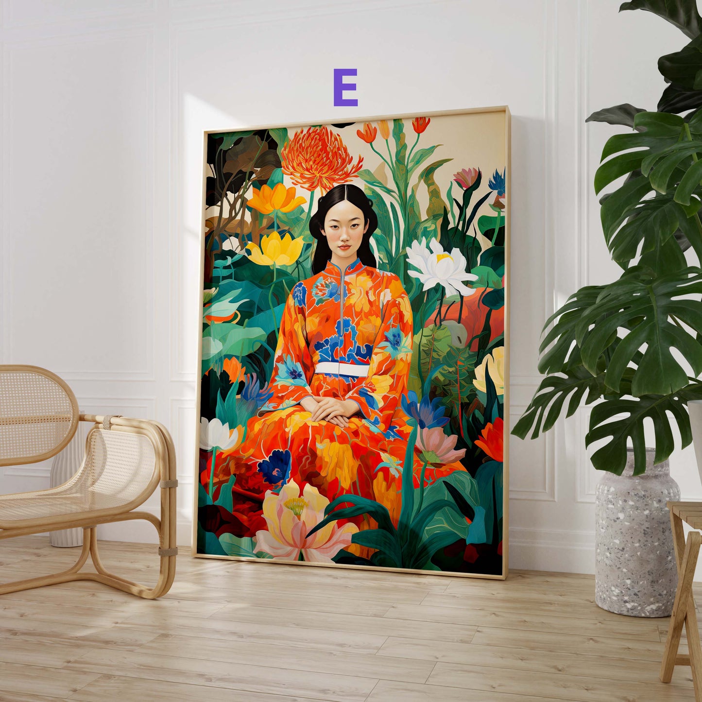 Japan Poster · Geschenkidee · Geisha Porträts Wellen und Zen Kunst · Dekoprint ohne Rahmen