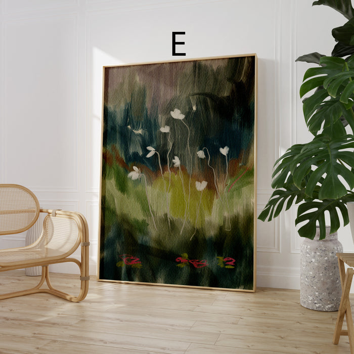 Geschenkidee · Botanische Blumen und Schwan Poster Ästhetische Natur und Mode Kunst · Dekoprint ohne Rahmen | JUSTGOODMOOD