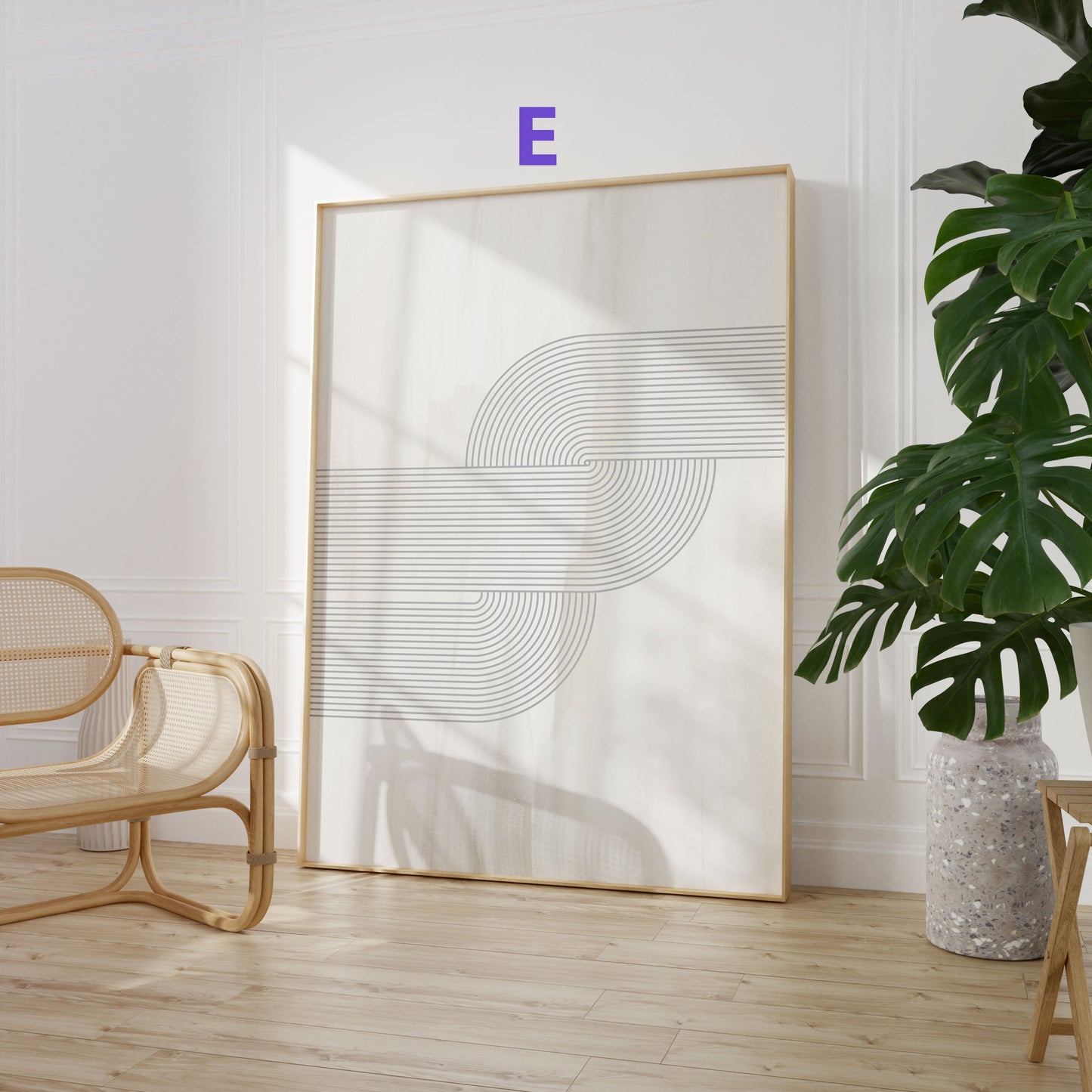 Abstrakte Bögen Poster · Geschenkidee · Minimalistische geometrische Linienkunst in Schwarz und Grau · Dekoprint ohne Rahmen