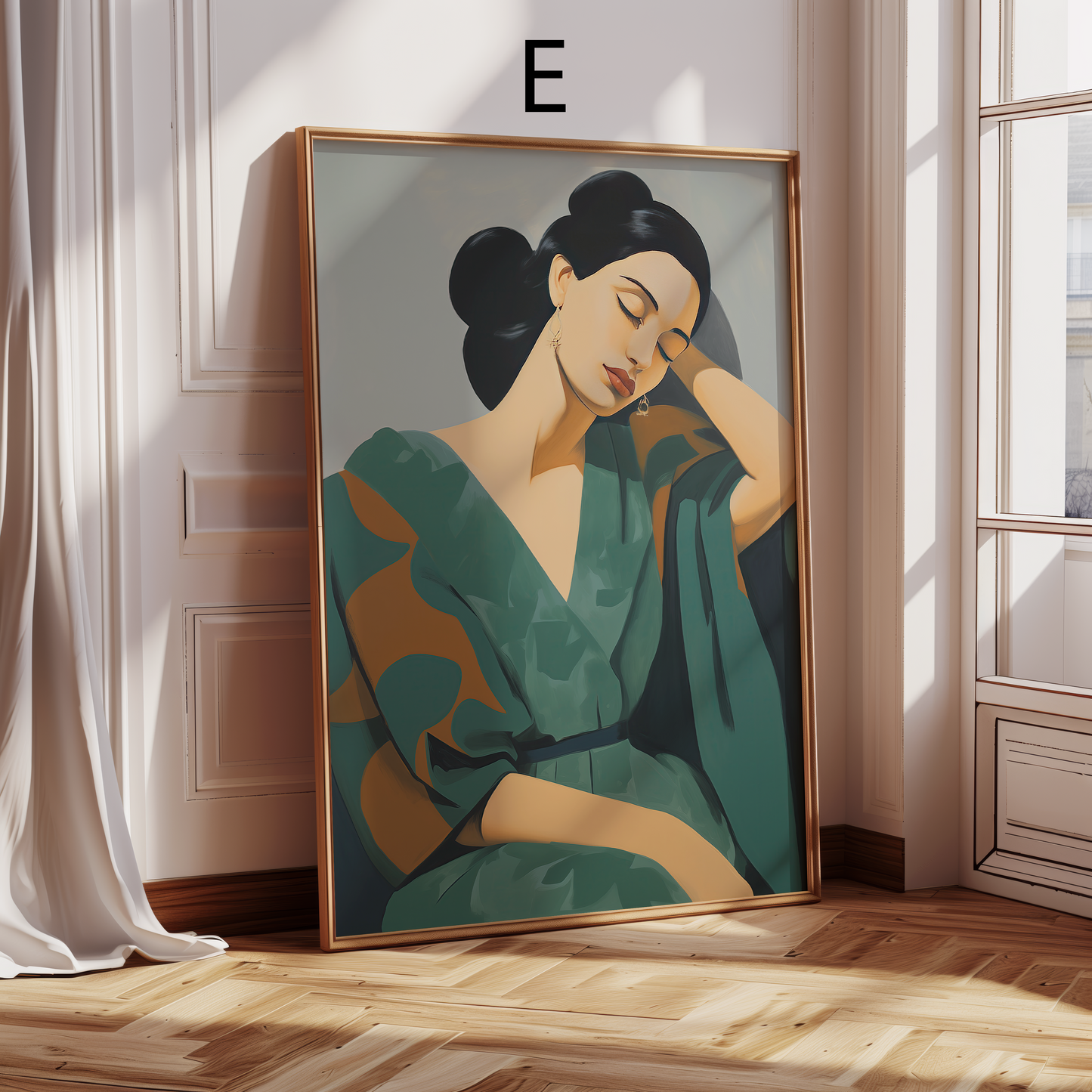 Moderne Kunst Poster · Geschenkidee · Zeitgenössische Porträts Meditation Minimalistische Interior Kunst · Dekoprint ohne Rahmen