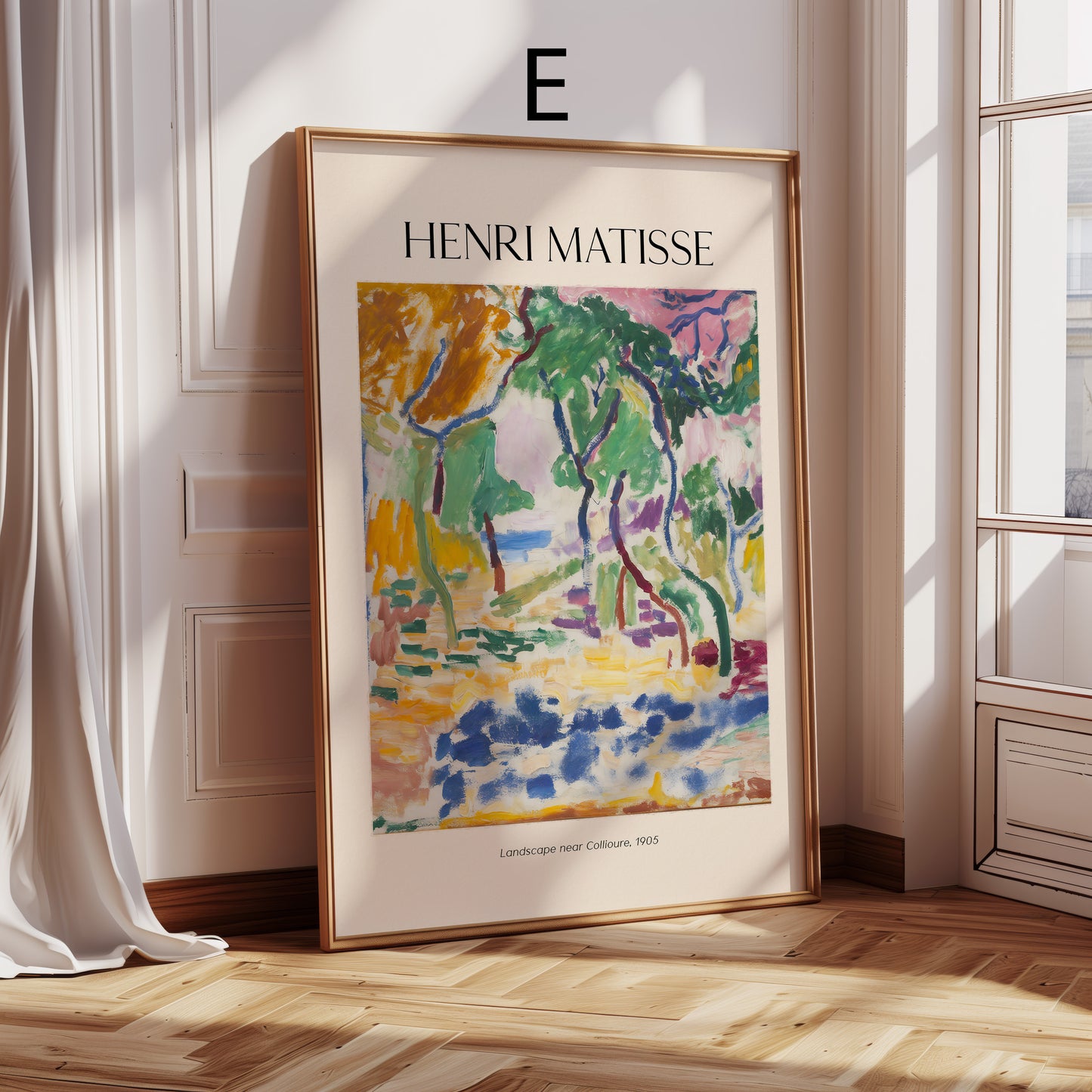 Henri Matisse Poster · Geschenkidee · Collioure Landschaften Goldfisch Offenes Fenster Fauvistisches Interieur · Dekoprint ohne Rahmen