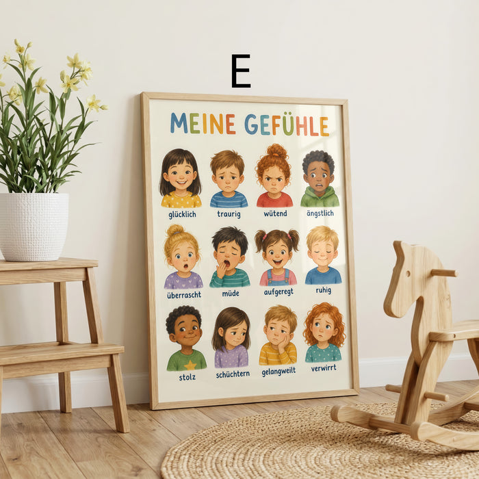 Geschenkidee · Lernposter Set für Kinder Alphabet Zahlen Formen und Farben · Dekoprint ohne Rahmen | JUSTGOODMOOD