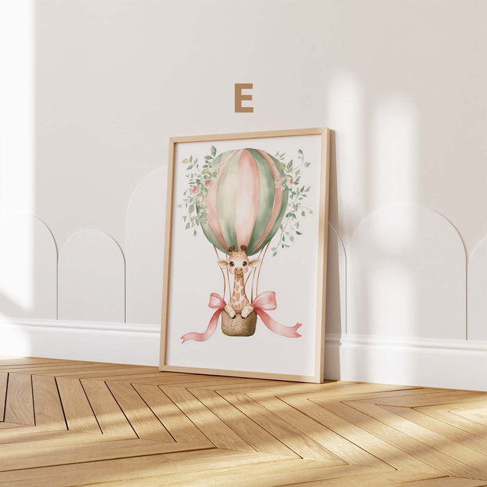 Abenteuer Kinder Poster mit Rakete und Heißluftballon