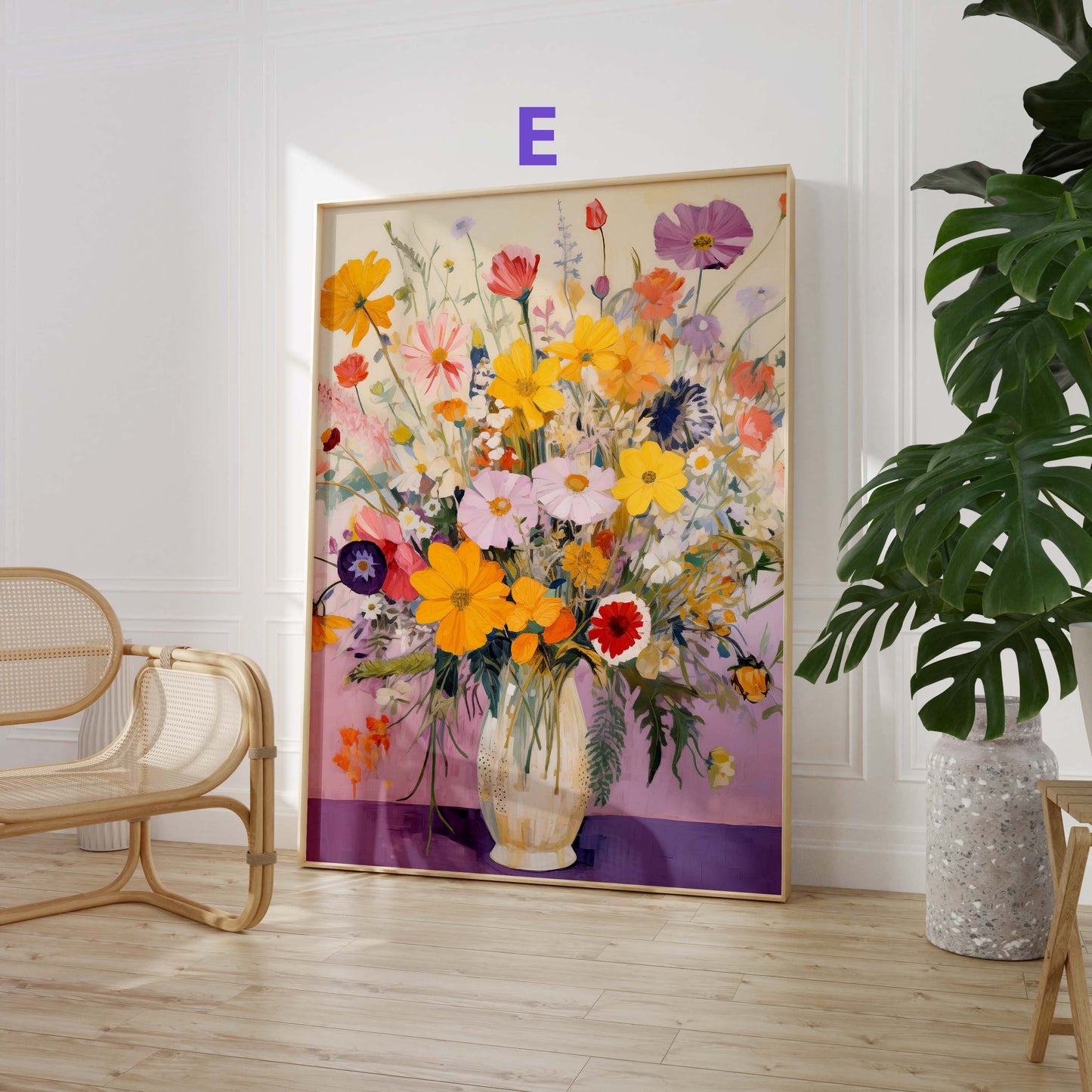 Blumen Poster · Geschenkidee · Bunte Florale Illustrationen und Romantische Blütenkunst · Dekoprint ohne Rahmen