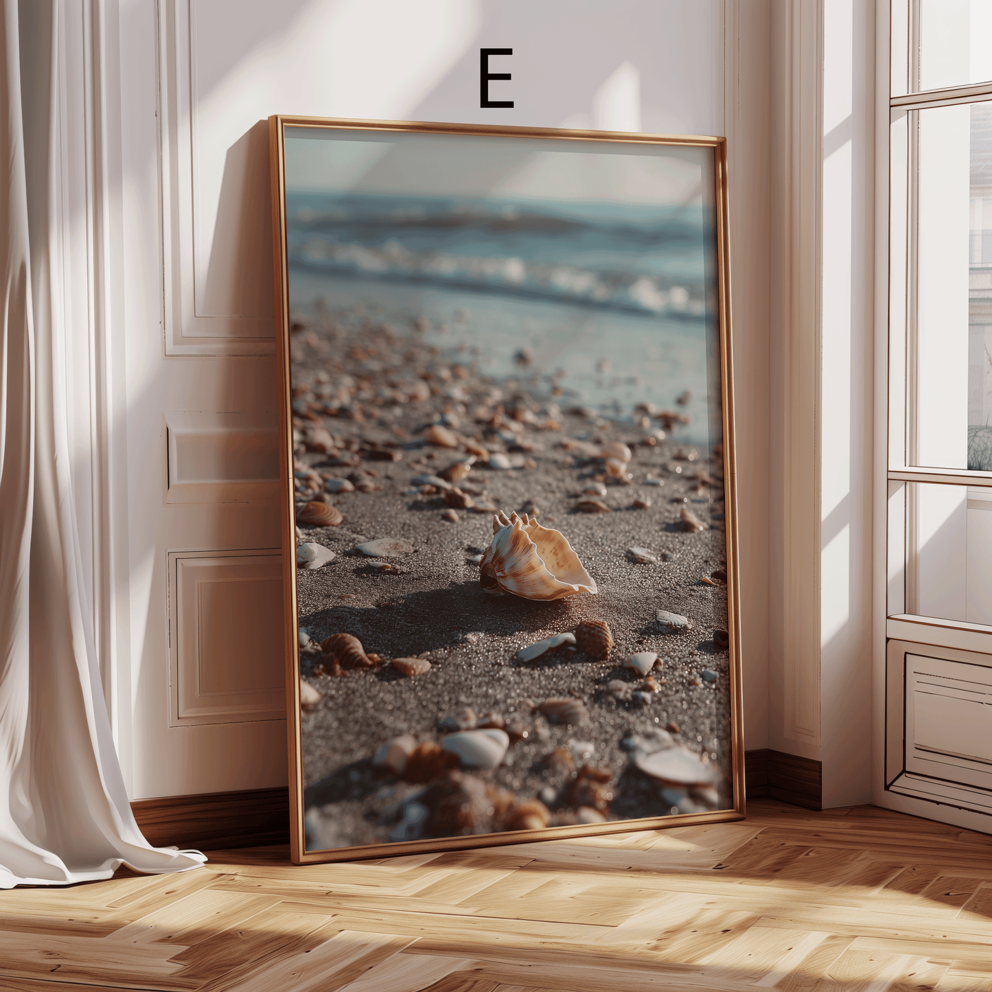 Strand Poster · Geschenkidee · Strand Palmen Muscheln · Dekoprint ohne Rahmen