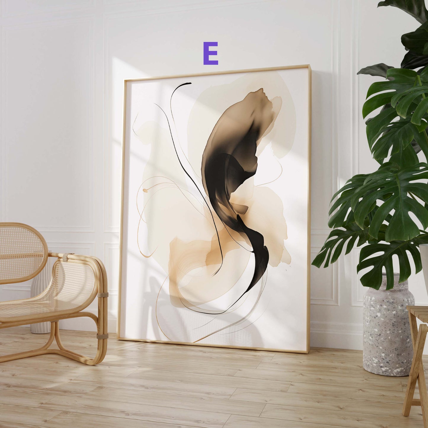 Abstrakte Marmor Poster · Geschenkidee · Fließende Beige Rosé Formen und Moderne Strukturkunst · Dekoprint ohne Rahmen